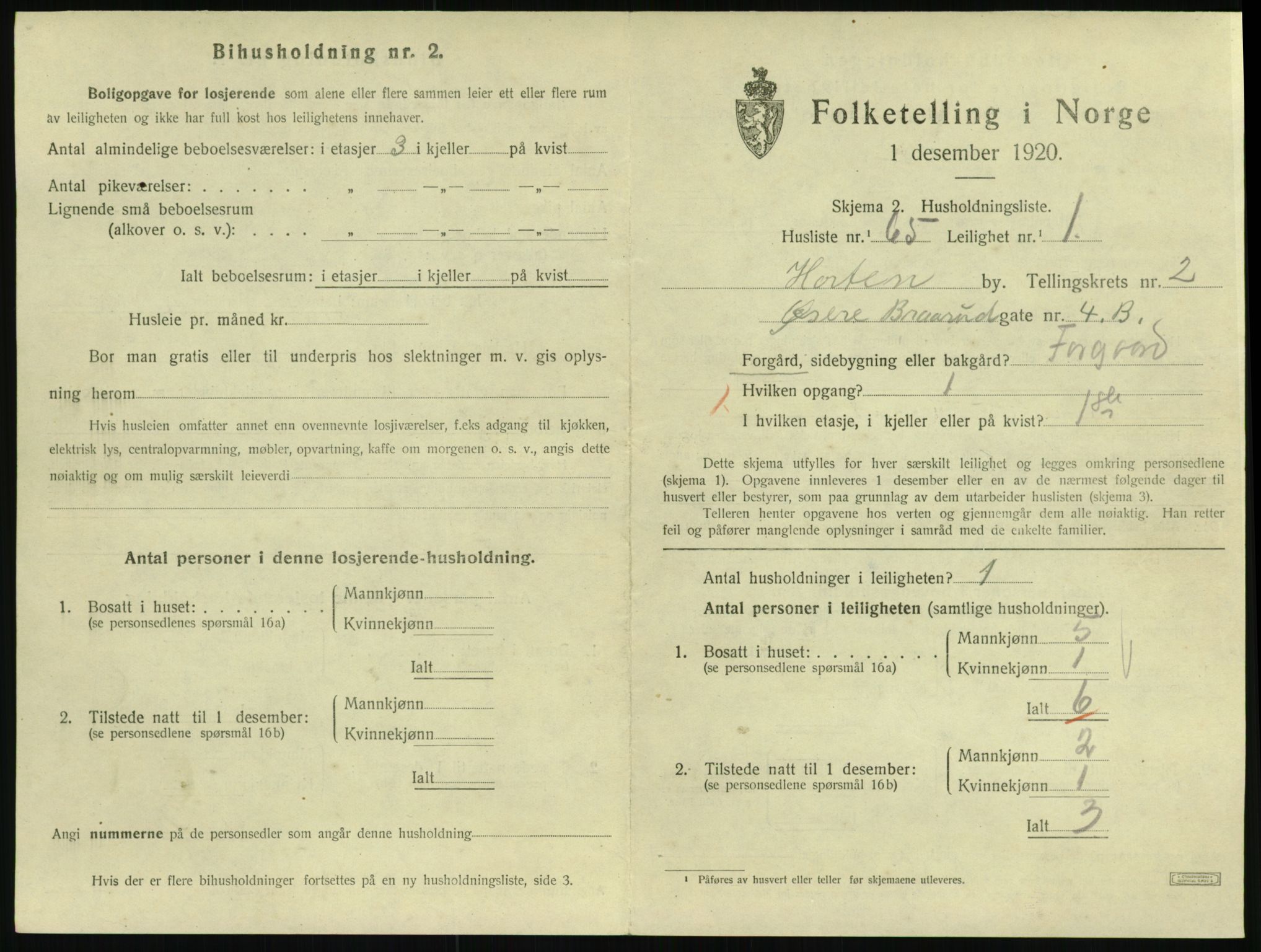SAKO, 1920 census for Horten, 1920, p. 3569