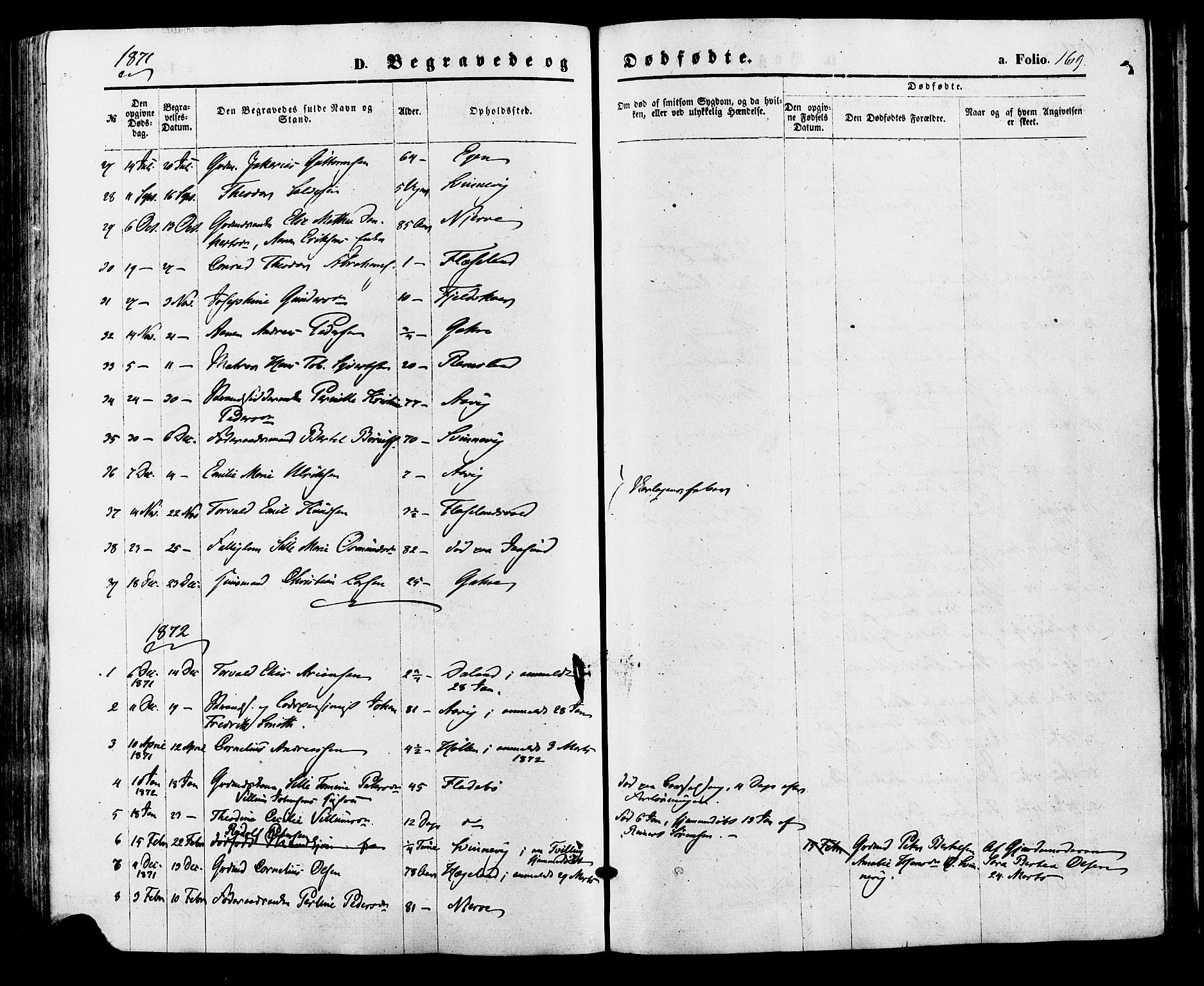 Sør-Audnedal sokneprestkontor, AV/SAK-1111-0039/F/Fa/Faa/L0003: Parish register (official) no. A 3, 1868-1883, p. 169