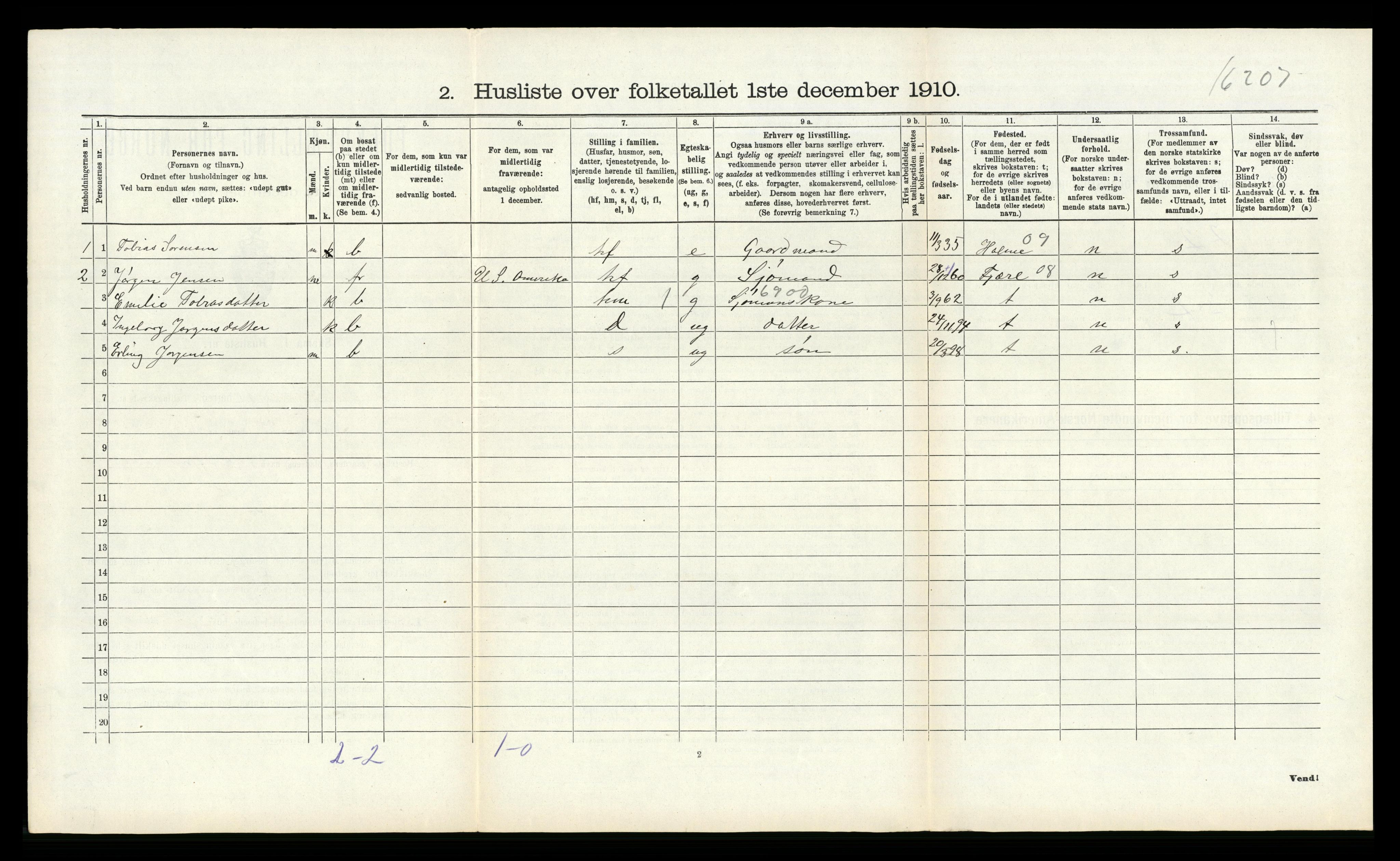 RA, 1910 census for Halse og Harkmark, 1910, p. 449