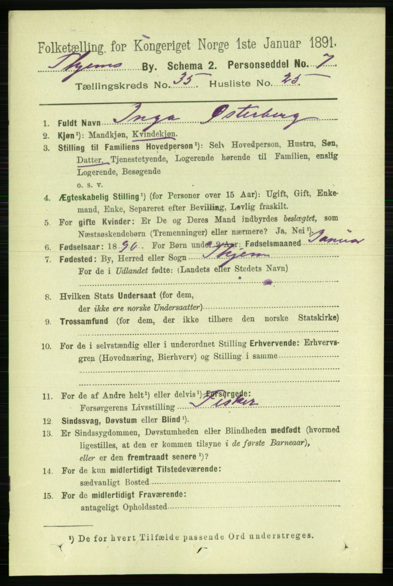 RA, 1891 census for 1601 Trondheim, 1891, p. 26662