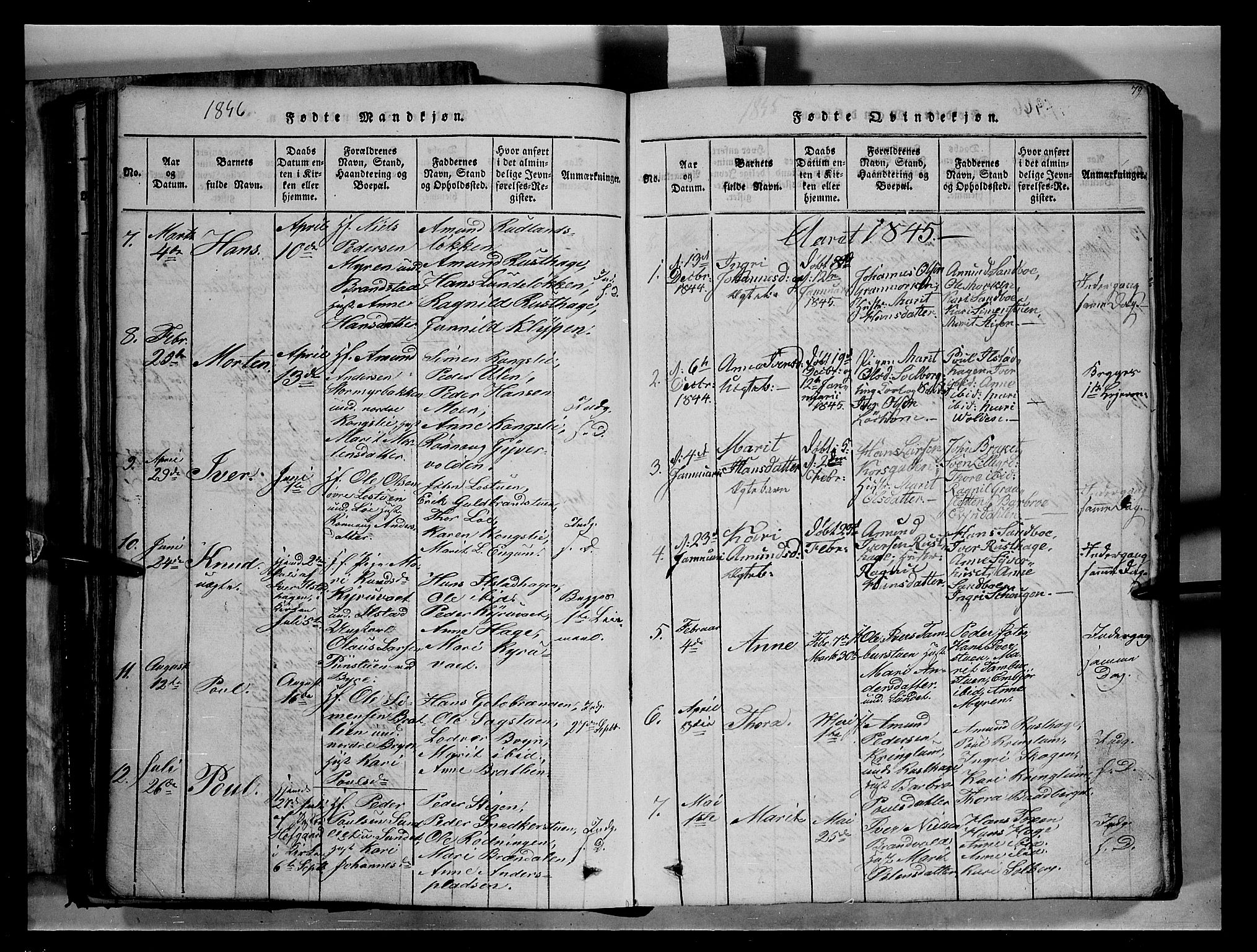 Fron prestekontor, SAH/PREST-078/H/Ha/Hab/L0004: Parish register (copy) no. 4, 1816-1850, p. 79