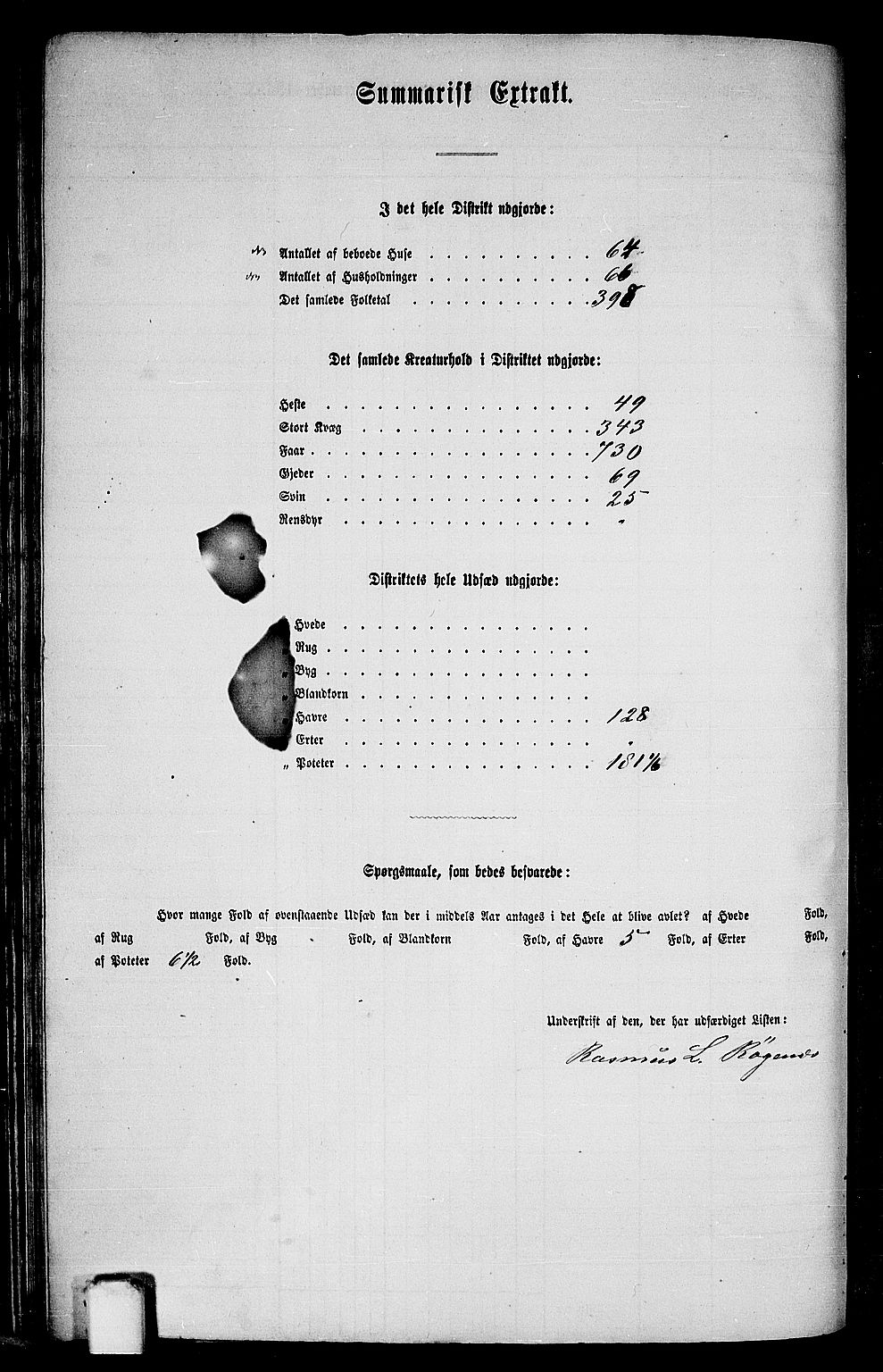 RA, 1865 census for Fana, 1865, p. 73