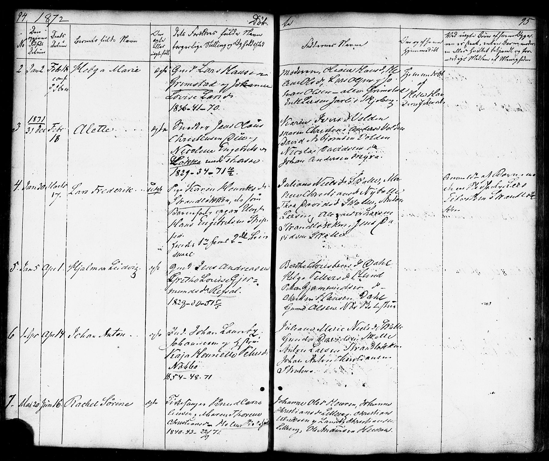 Borge prestekontor Kirkebøker, AV/SAO-A-10903/F/Fb/L0002: Parish register (official) no. II 2, 1853-1877, p. 94-95