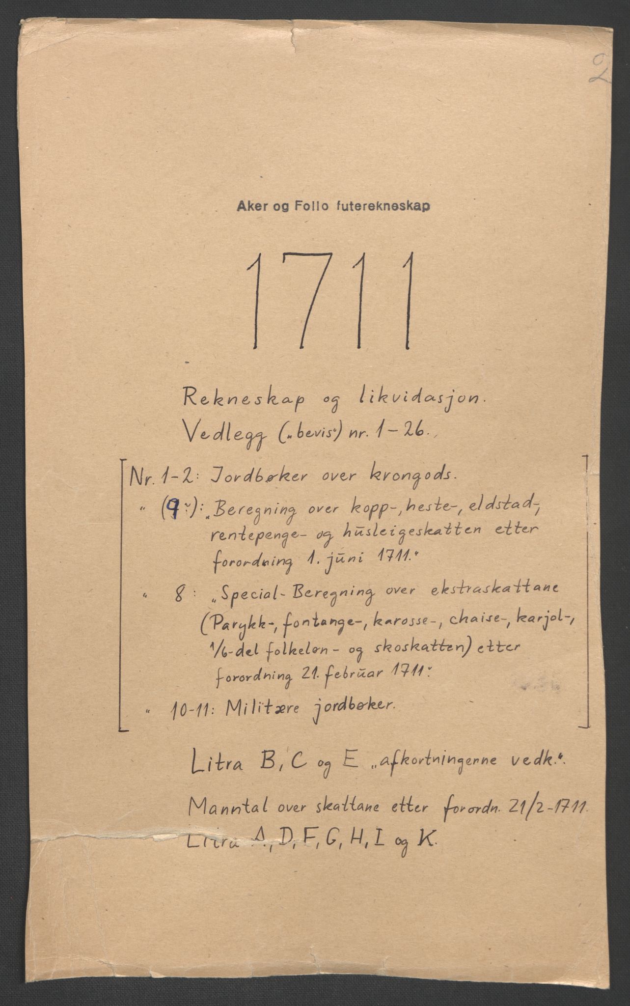 Rentekammeret inntil 1814, Reviderte regnskaper, Fogderegnskap, AV/RA-EA-4092/R10/L0448: Fogderegnskap Aker og Follo, 1710-1711, p. 171