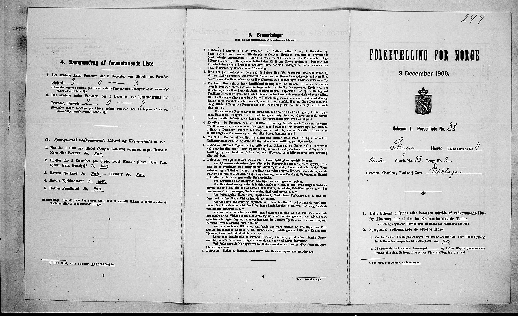 RA, 1900 census for Skoger, 1900, p. 670