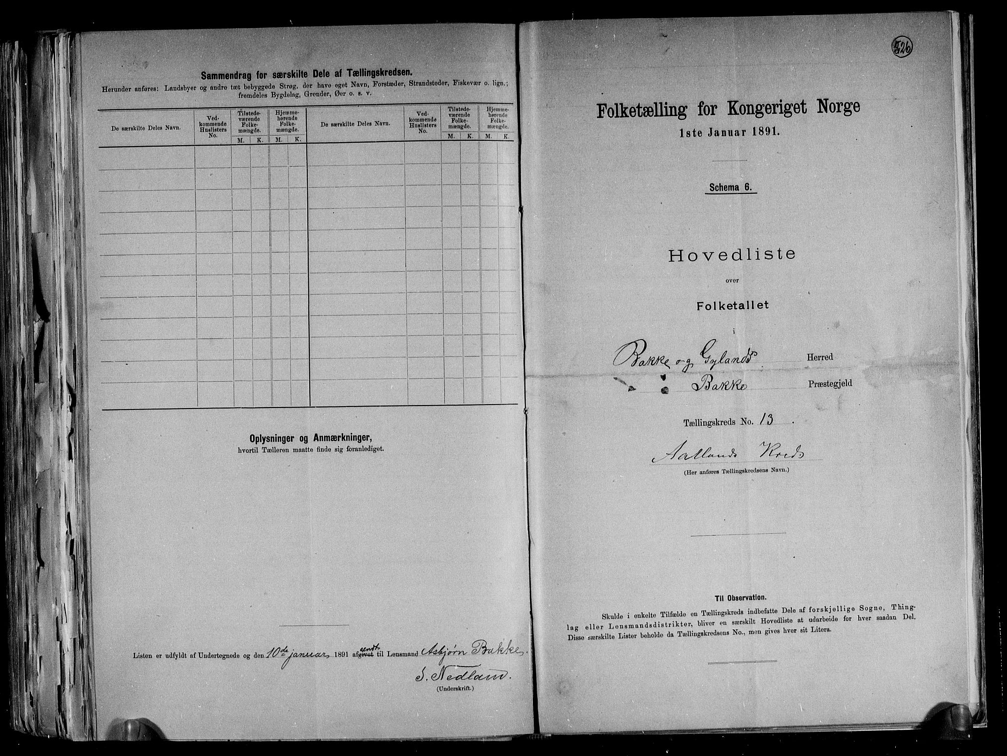 RA, 1891 census for 1045 Bakke, 1891, p. 29