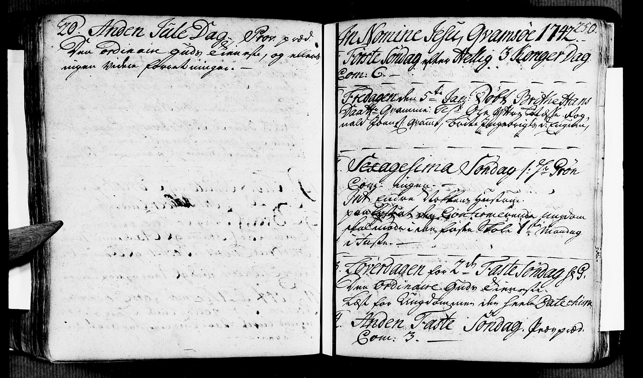 Vik sokneprestembete, AV/SAB-A-81501/H/Haa/Haaa/L0002: Parish register (official) no. A 2 / 4, 1740-1754, p. 250