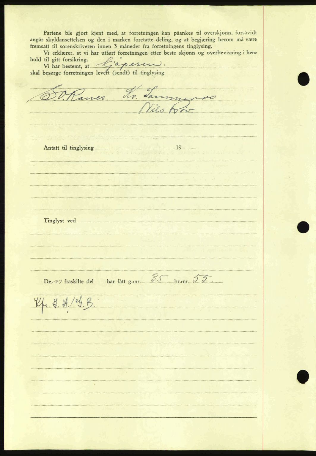 Nordmøre sorenskriveri, SAT/A-4132/1/2/2Ca: Mortgage book no. A90, 1941-1941, Diary no: : 1161/1941