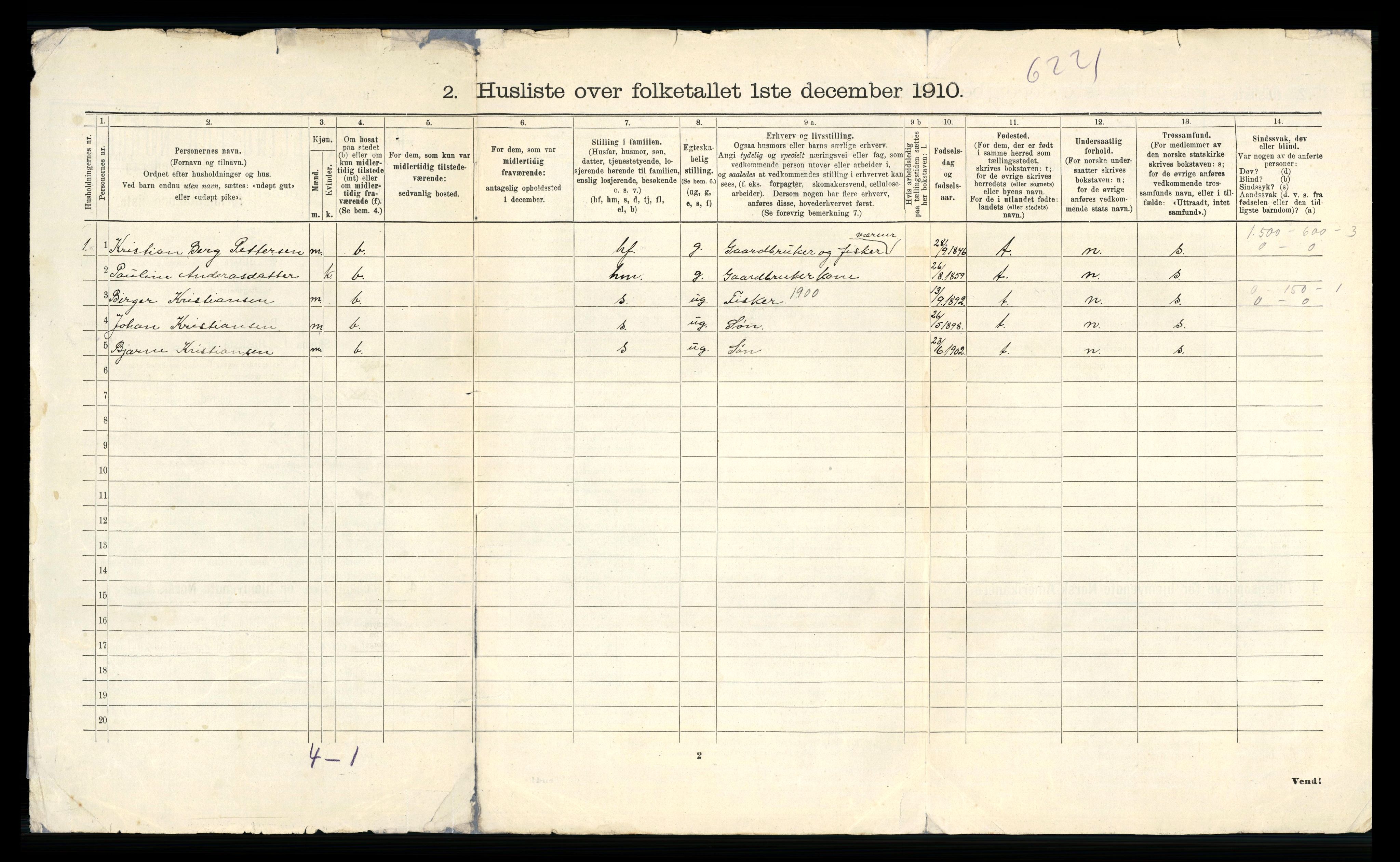 RA, 1910 census for Flakstad, 1910, p. 41