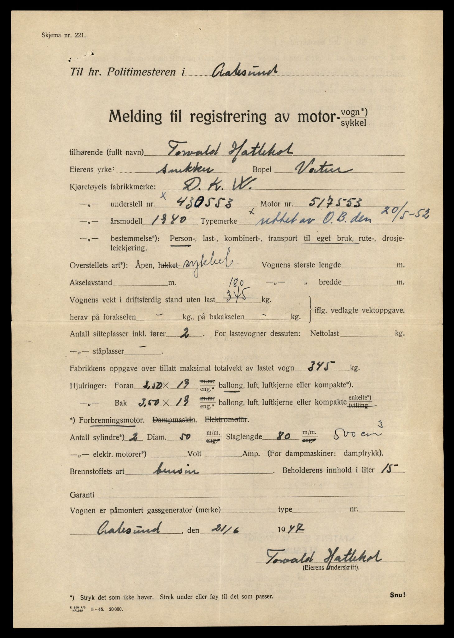 Møre og Romsdal vegkontor - Ålesund trafikkstasjon, AV/SAT-A-4099/F/Fe/L0037: Registreringskort for kjøretøy T 13031 - T 13179, 1927-1998, p. 213