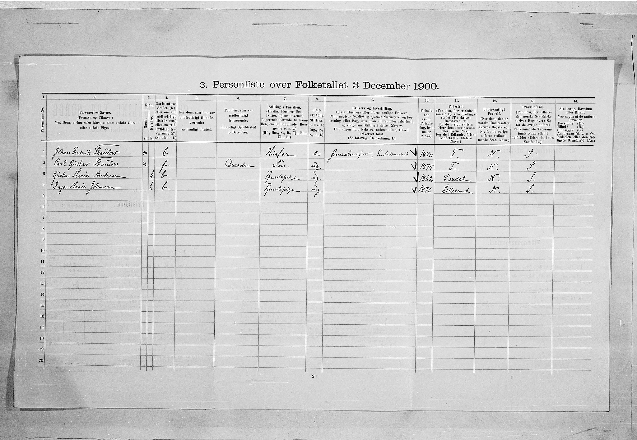 SAO, 1900 census for Kristiania, 1900, p. 112748