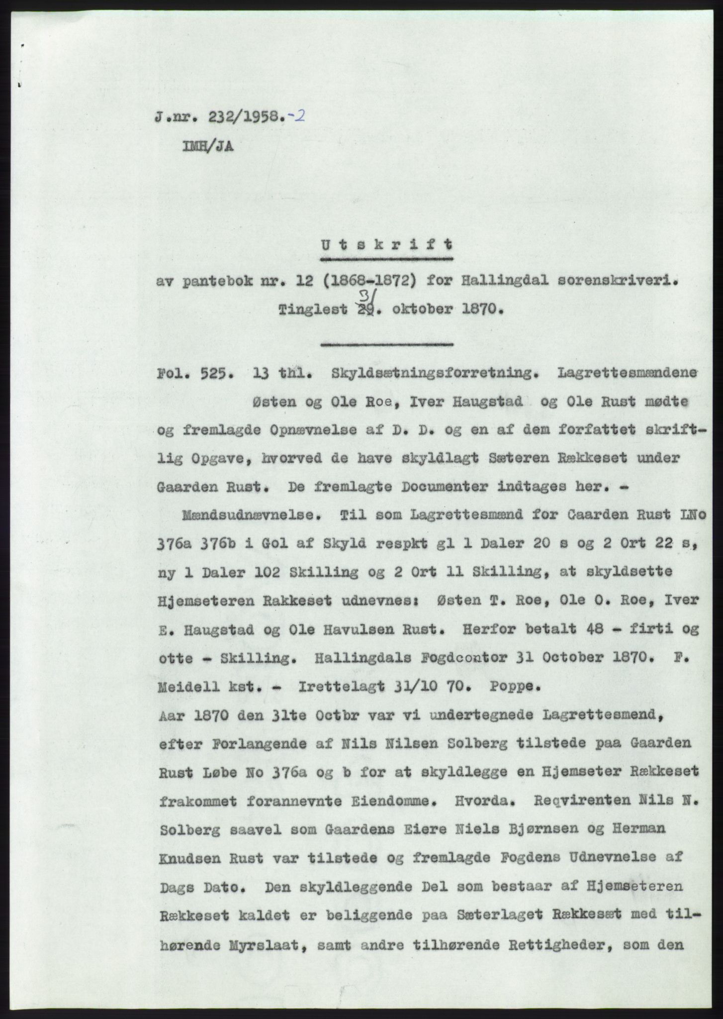 Statsarkivet i Kongsberg, SAKO/A-0001, 1958, p. 69