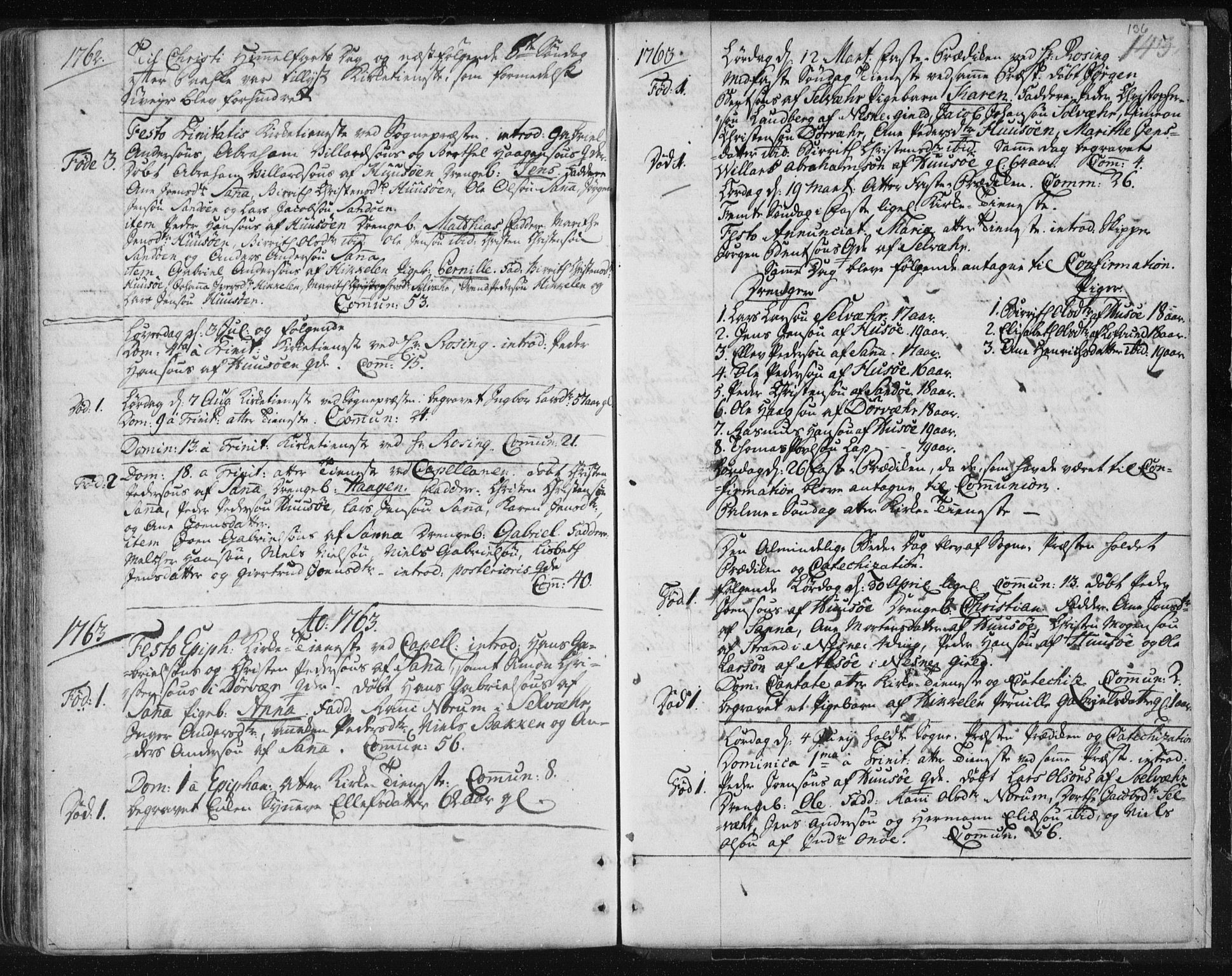 Ministerialprotokoller, klokkerbøker og fødselsregistre - Nordland, SAT/A-1459/841/L0587: Parish register (official) no. 841A02 /4, 1760-1766, p. 136