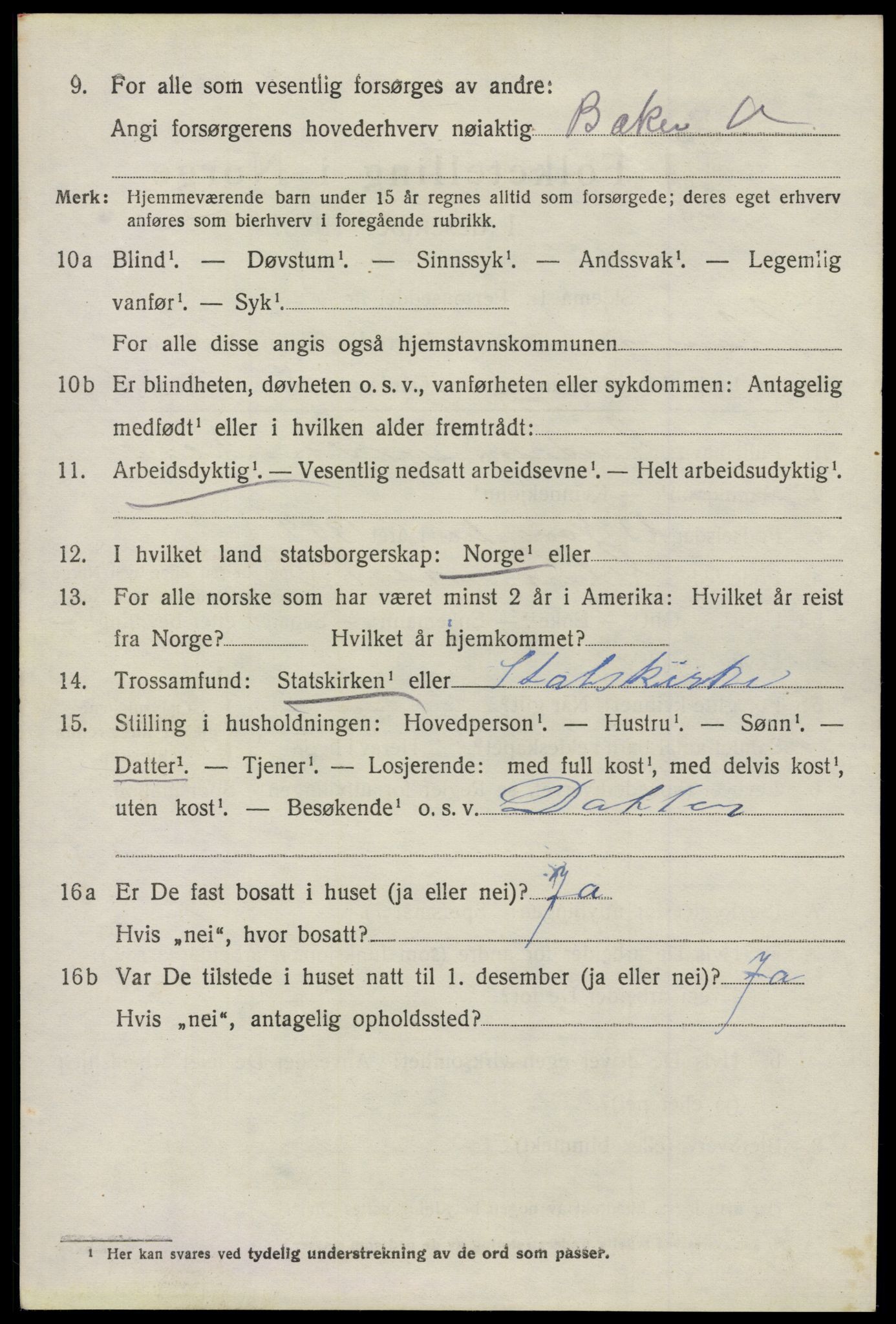 SAO, 1920 census for Glemmen, 1920, p. 15006