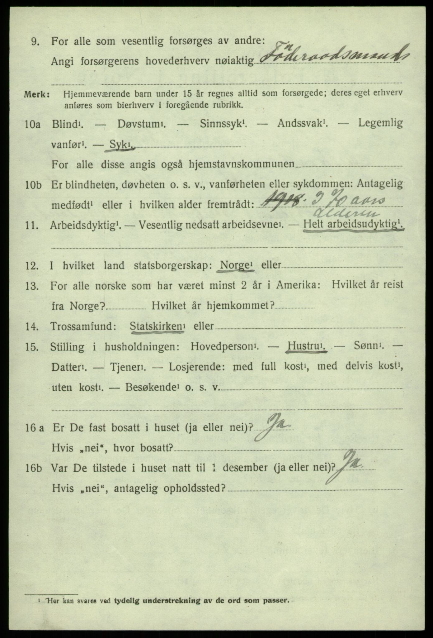 SAB, 1920 census for Austevoll, 1920, p. 4795