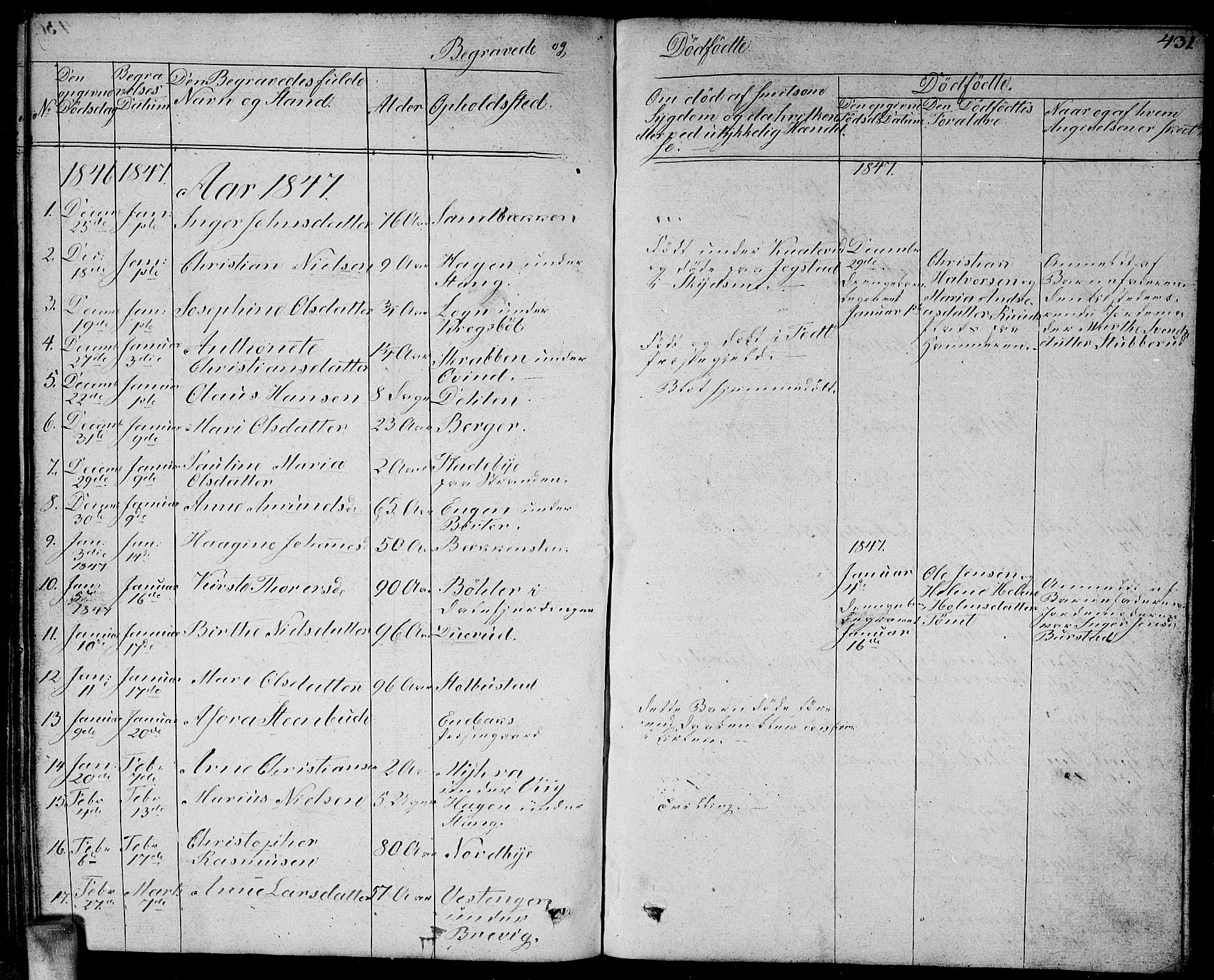 Enebakk prestekontor Kirkebøker, SAO/A-10171c/G/Ga/L0003: Parish register (copy) no. I 3, 1833-1849, p. 431