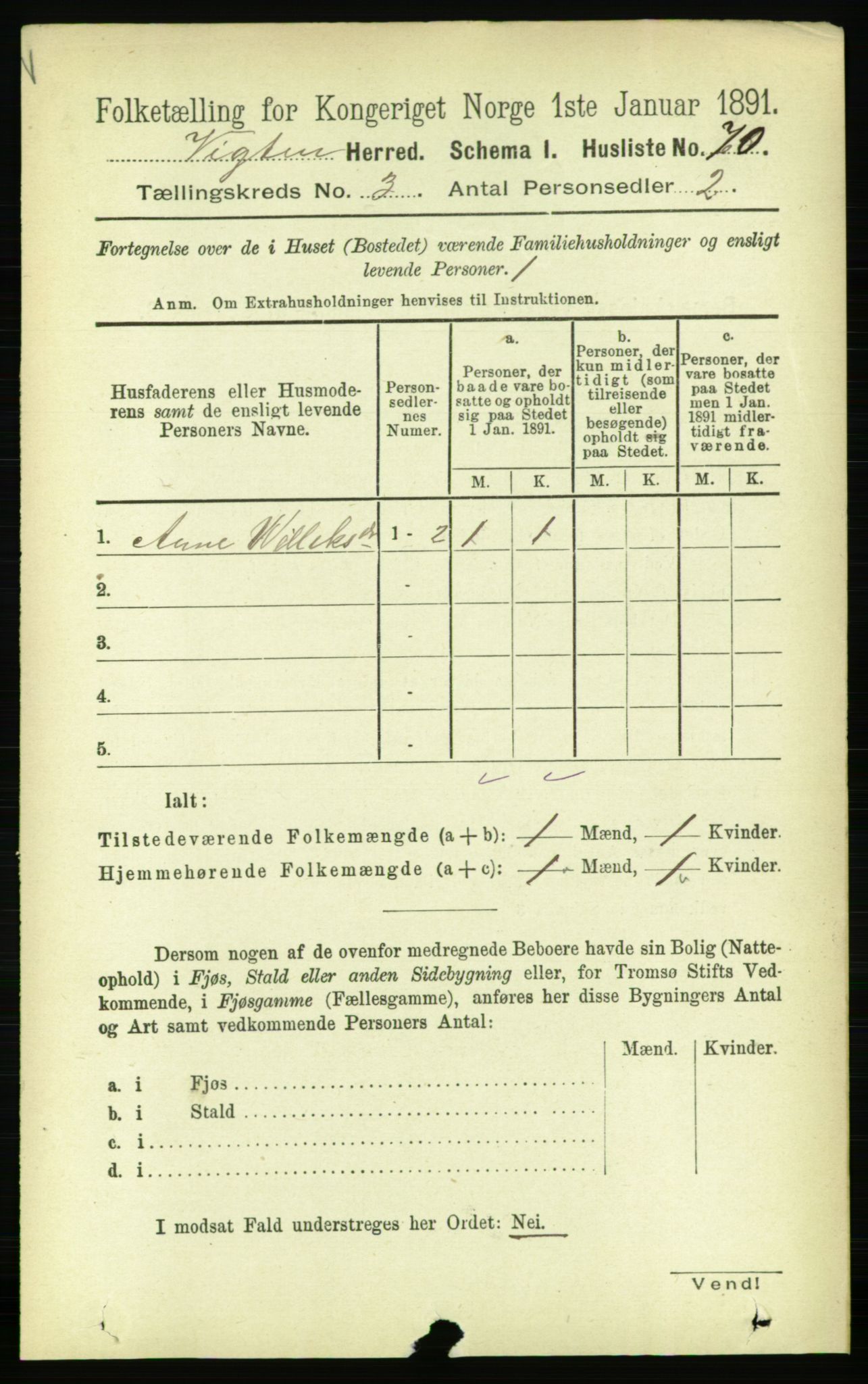 RA, 1891 census for 1750 Vikna, 1891, p. 1728