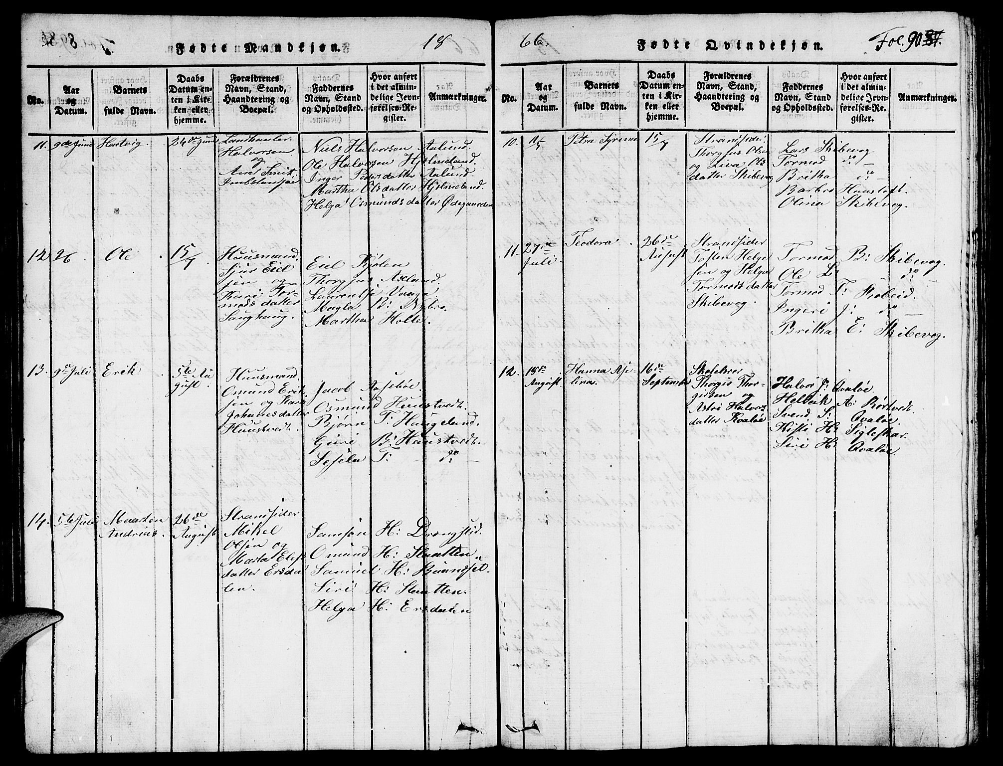 Vikedal sokneprestkontor, AV/SAST-A-101840/01/V: Parish register (copy) no. B 3, 1816-1867, p. 90