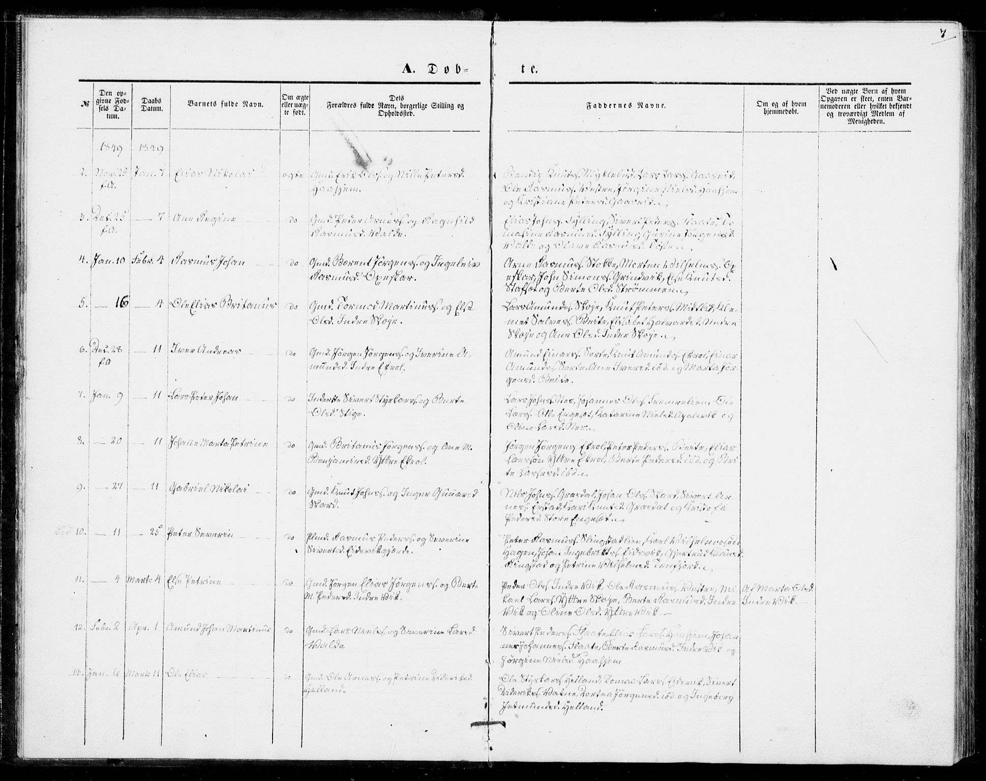 Ministerialprotokoller, klokkerbøker og fødselsregistre - Møre og Romsdal, AV/SAT-A-1454/524/L0353: Parish register (official) no. 524A05, 1848-1856, p. 7