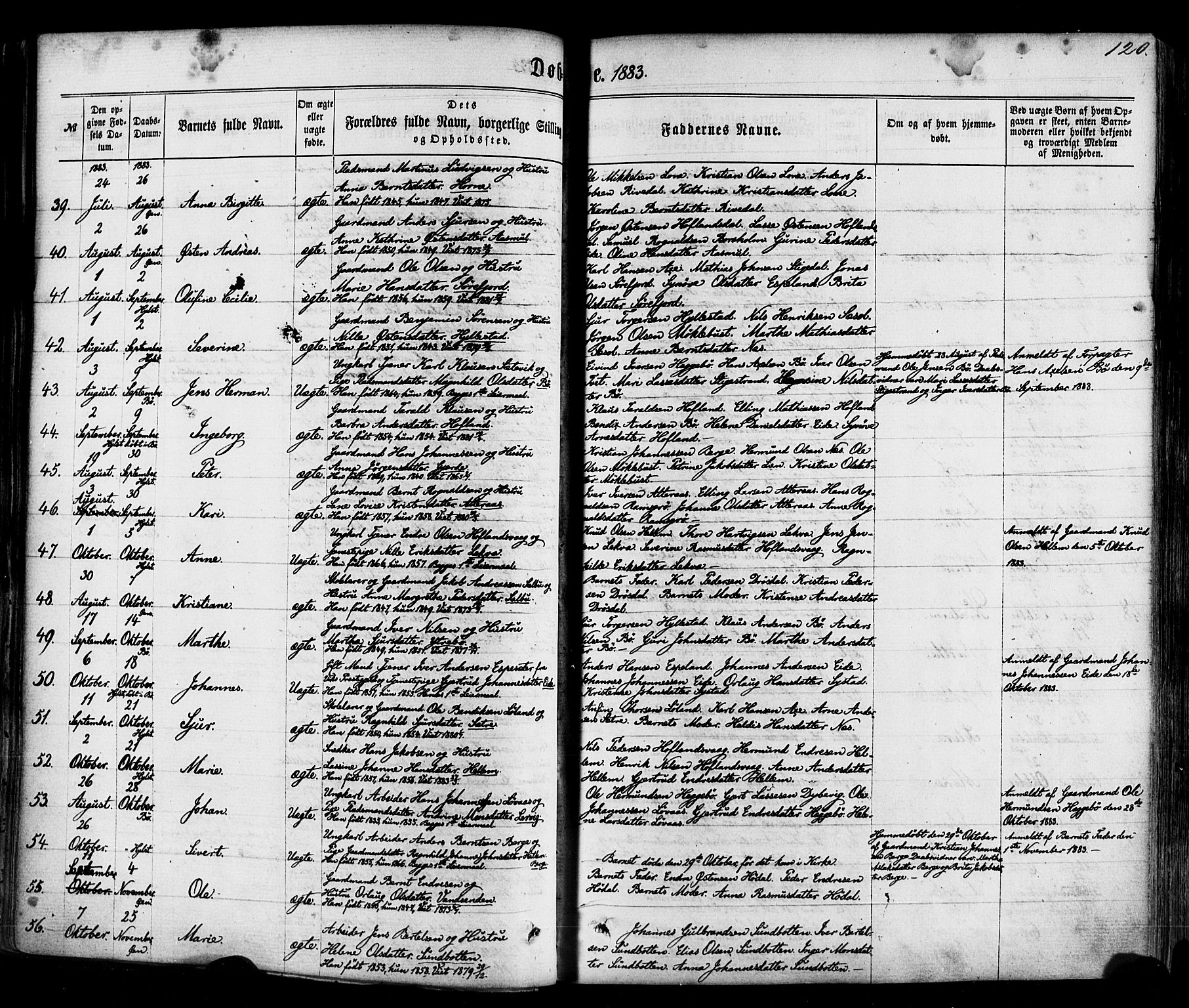 Hyllestad sokneprestembete, SAB/A-80401: Parish register (official) no. A 1, 1861-1886, p. 120