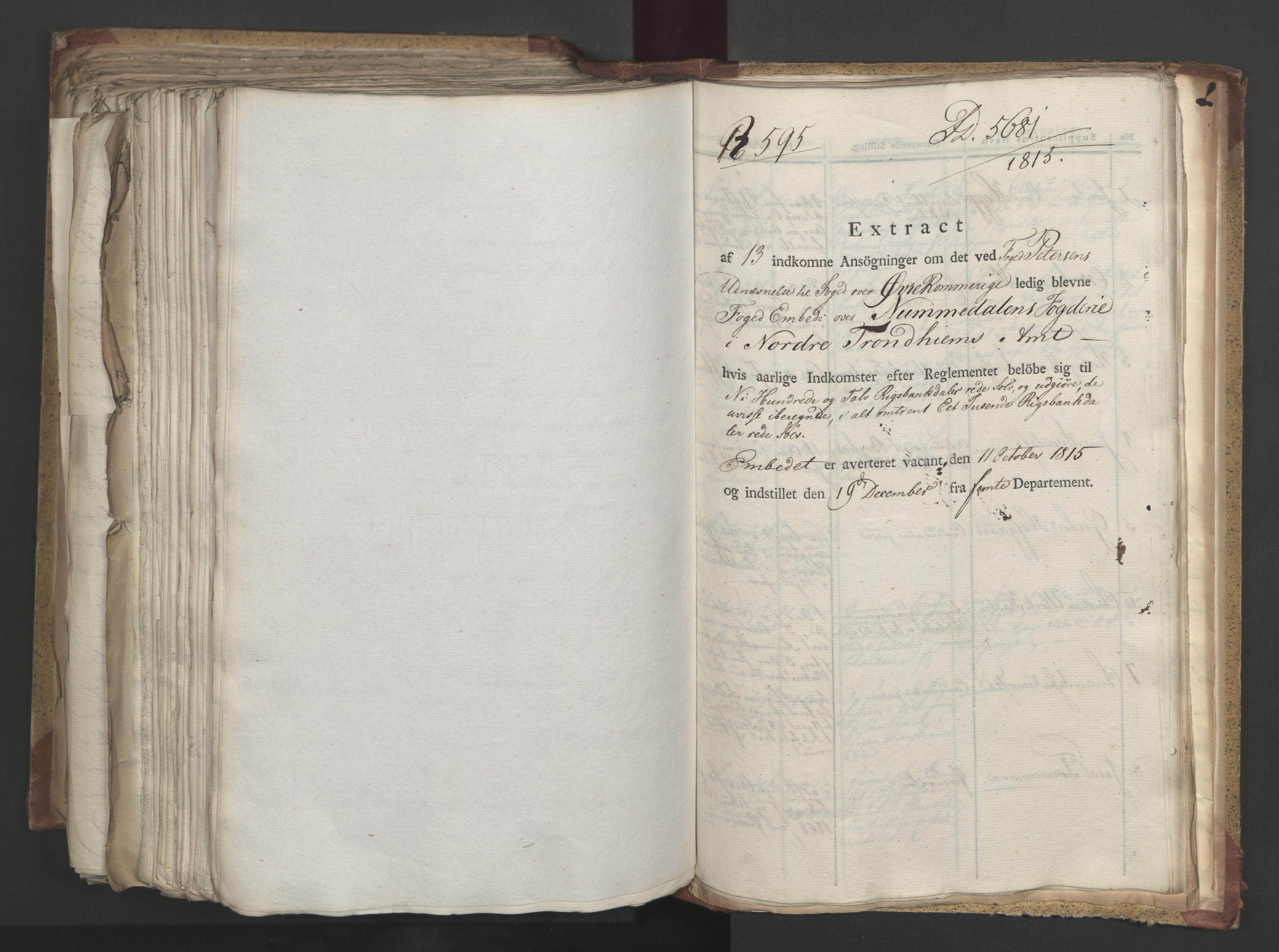 Statsrådsavdelingen i Stockholm, AV/RA-S-1003/D/Da/L0004: Regjeringsinnstillinger nr. 788-999, 1815, p. 482