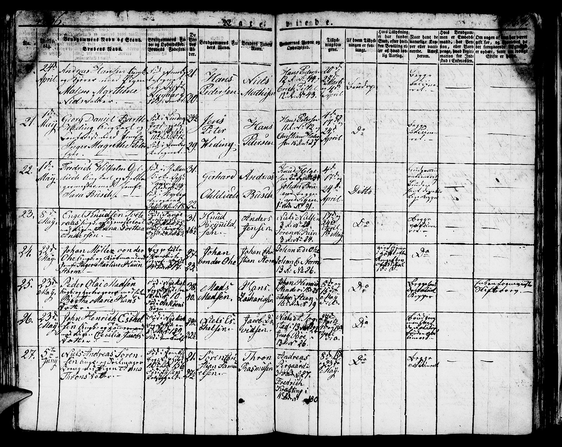 Domkirken sokneprestembete, SAB/A-74801/H/Hab/L0002: Parish register (copy) no. A 2, 1821-1839, p. 464