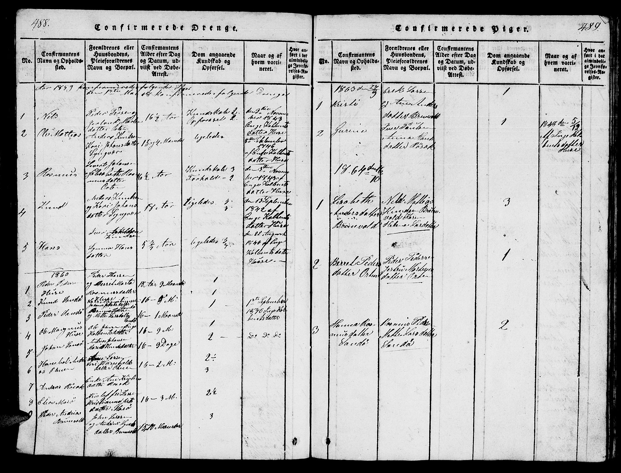 Ministerialprotokoller, klokkerbøker og fødselsregistre - Møre og Romsdal, AV/SAT-A-1454/561/L0731: Parish register (copy) no. 561C01, 1817-1867, p. 488-489