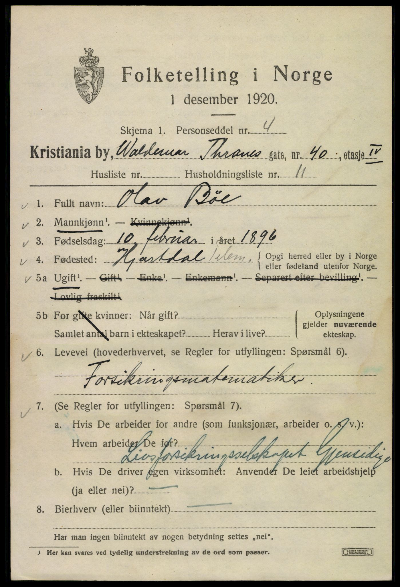 SAO, 1920 census for Kristiania, 1920, p. 647537