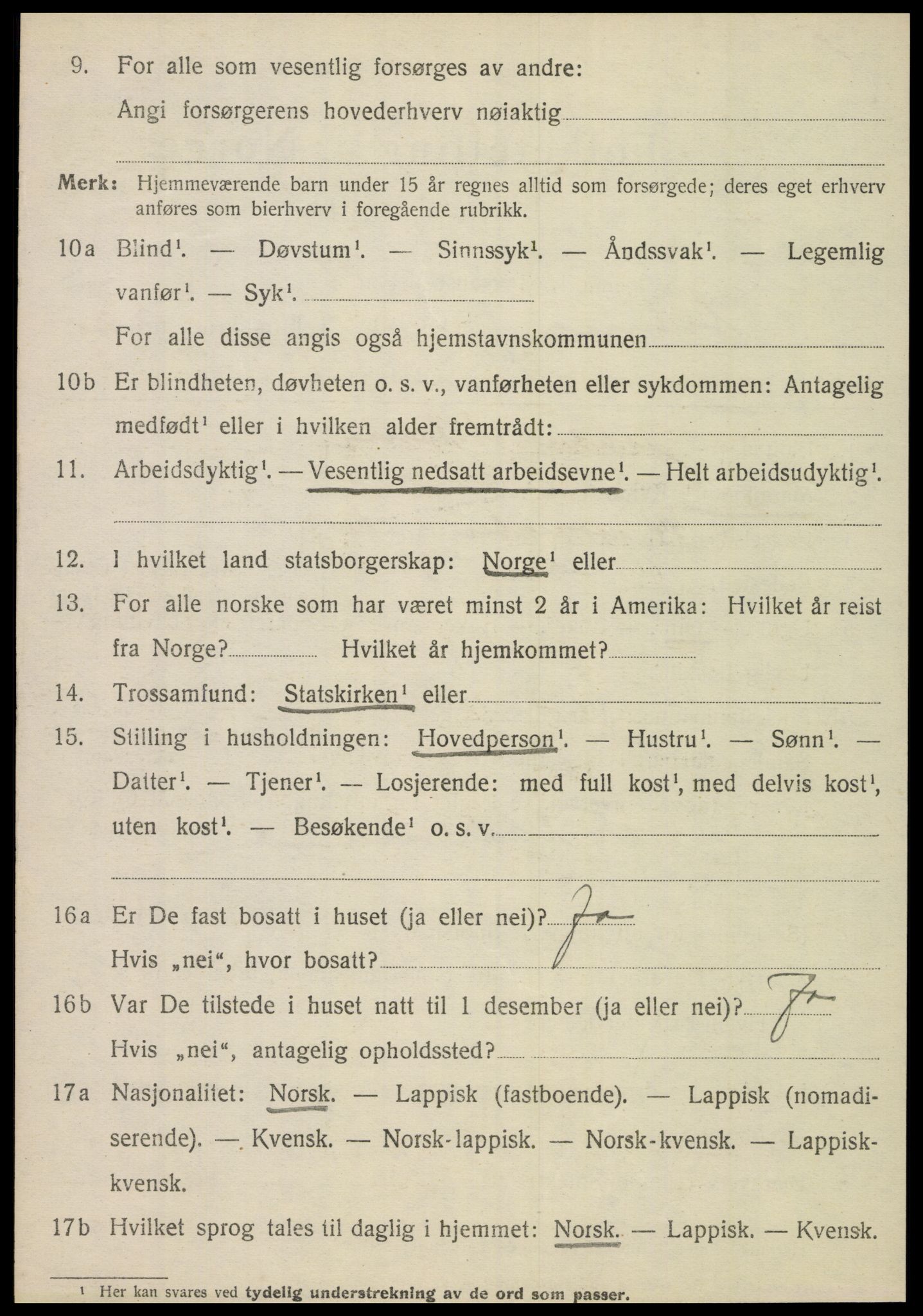 SAT, 1920 census for Dønnes, 1920, p. 1675