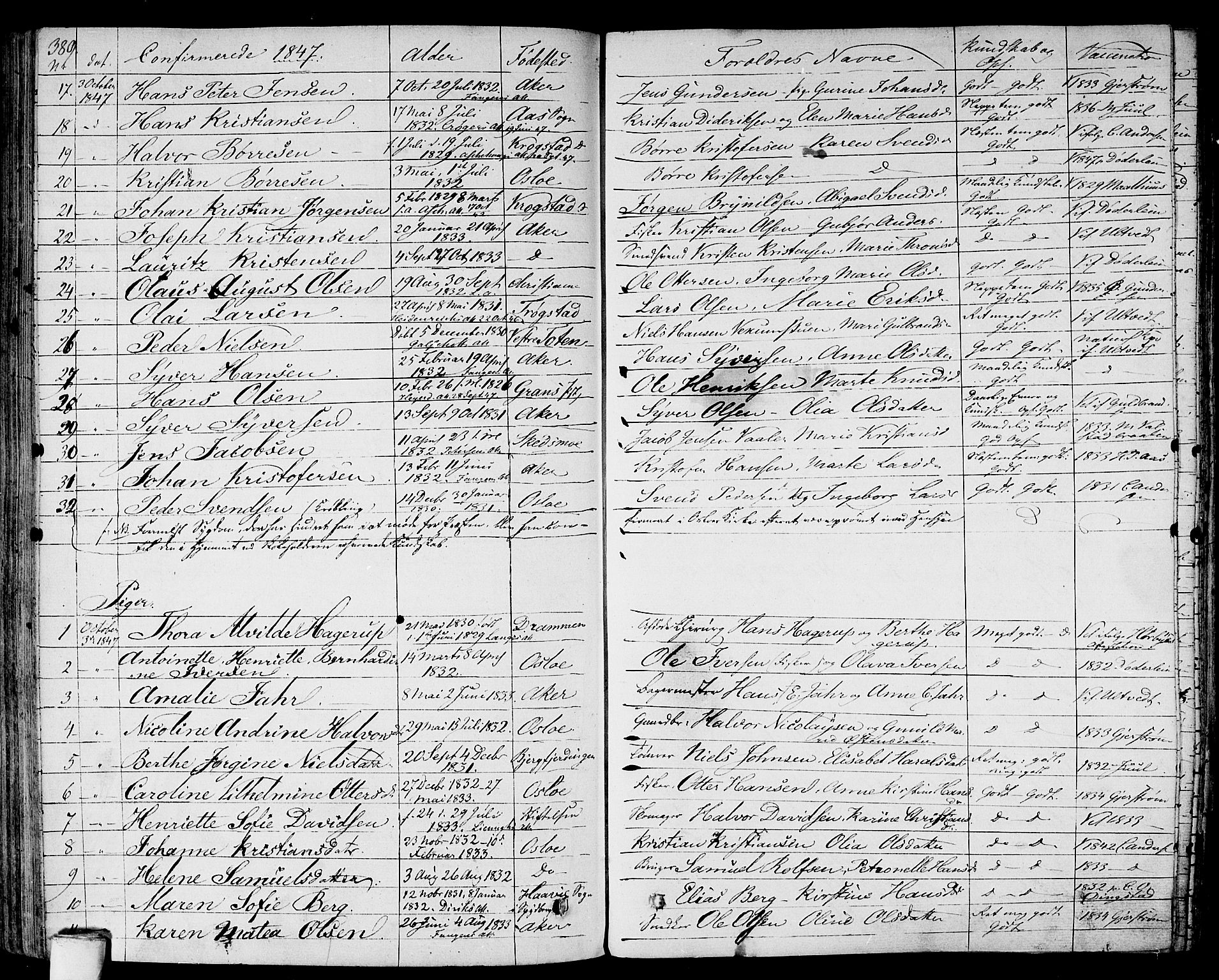 Gamlebyen prestekontor Kirkebøker, AV/SAO-A-10884/F/Fa/L0003: Parish register (official) no. 3, 1829-1849, p. 389