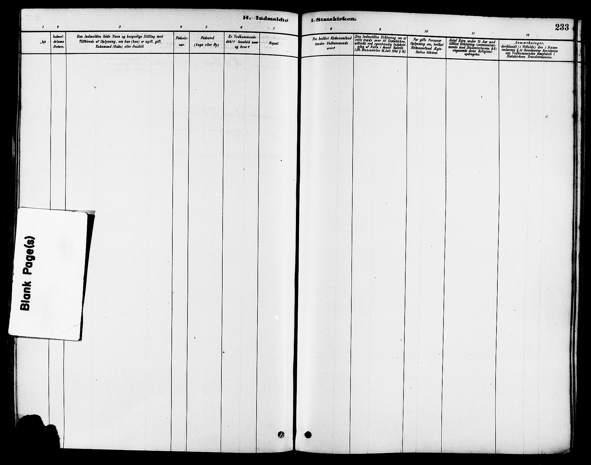 Haugesund sokneprestkontor, SAST/A -101863/H/Ha/Haa/L0003: Parish register (official) no. A 3, 1885-1890, p. 233