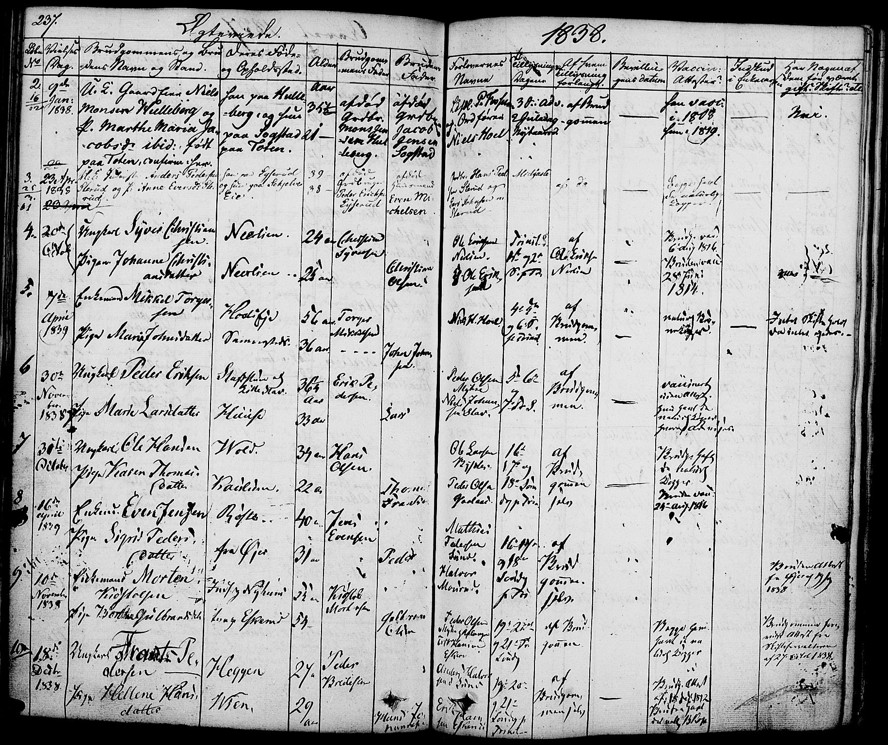 Nes prestekontor, Hedmark, AV/SAH-PREST-020/K/Ka/L0003: Parish register (official) no. 3, 1827-1851, p. 237