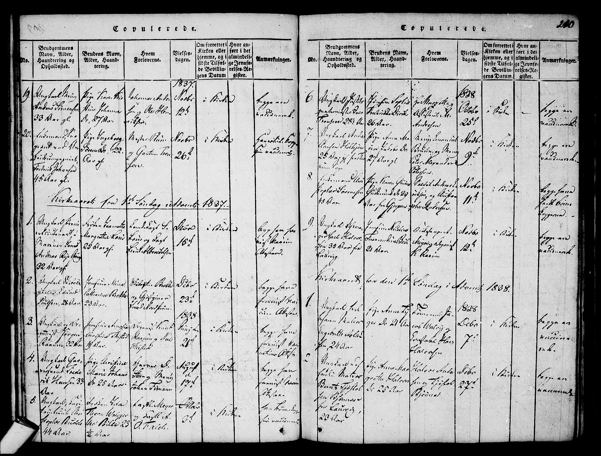 Stavern kirkebøker, AV/SAKO-A-318/F/Fa/L0006: Parish register (official) no. 6, 1816-1839, p. 210