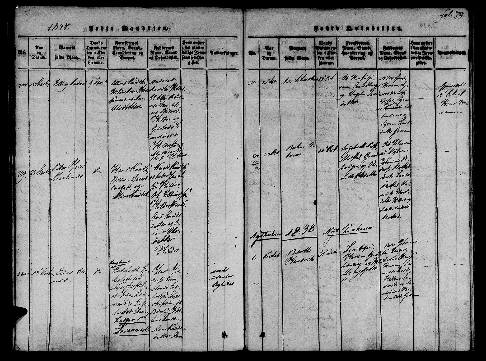 Ministerialprotokoller, klokkerbøker og fødselsregistre - Møre og Romsdal, SAT/A-1454/536/L0495: Parish register (official) no. 536A04, 1818-1847, p. 79