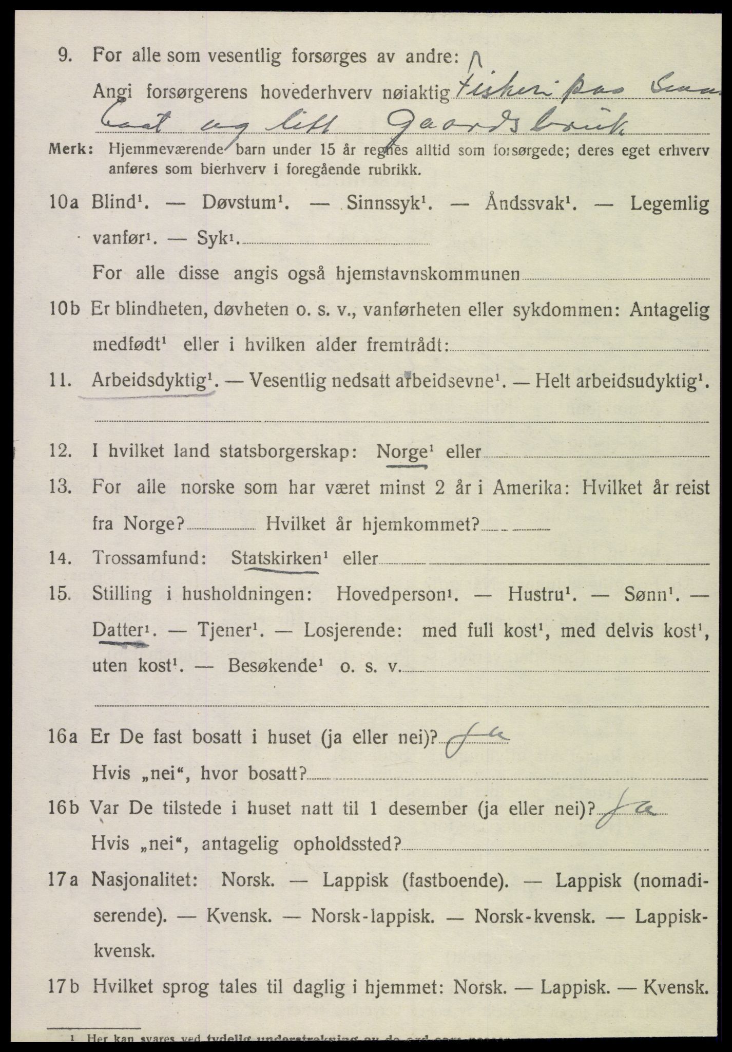 SAT, 1920 census for Meløy, 1920, p. 2770