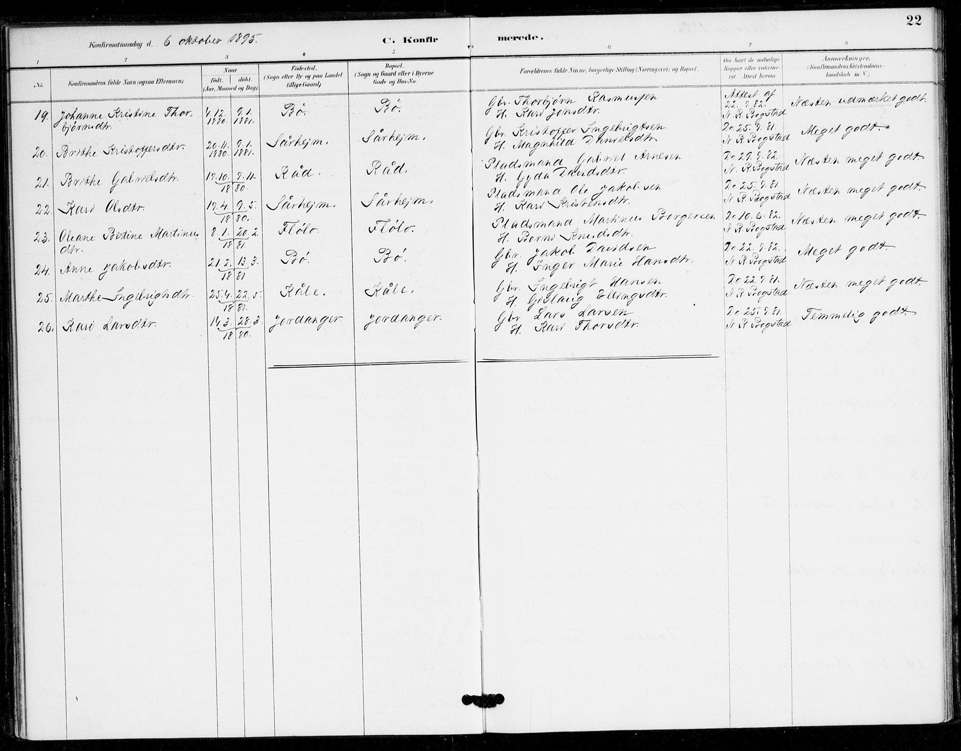 Gloppen sokneprestembete, AV/SAB-A-80101/H/Hac/L0002: Curate's parish register no. A 2, 1886-1897, p. 22