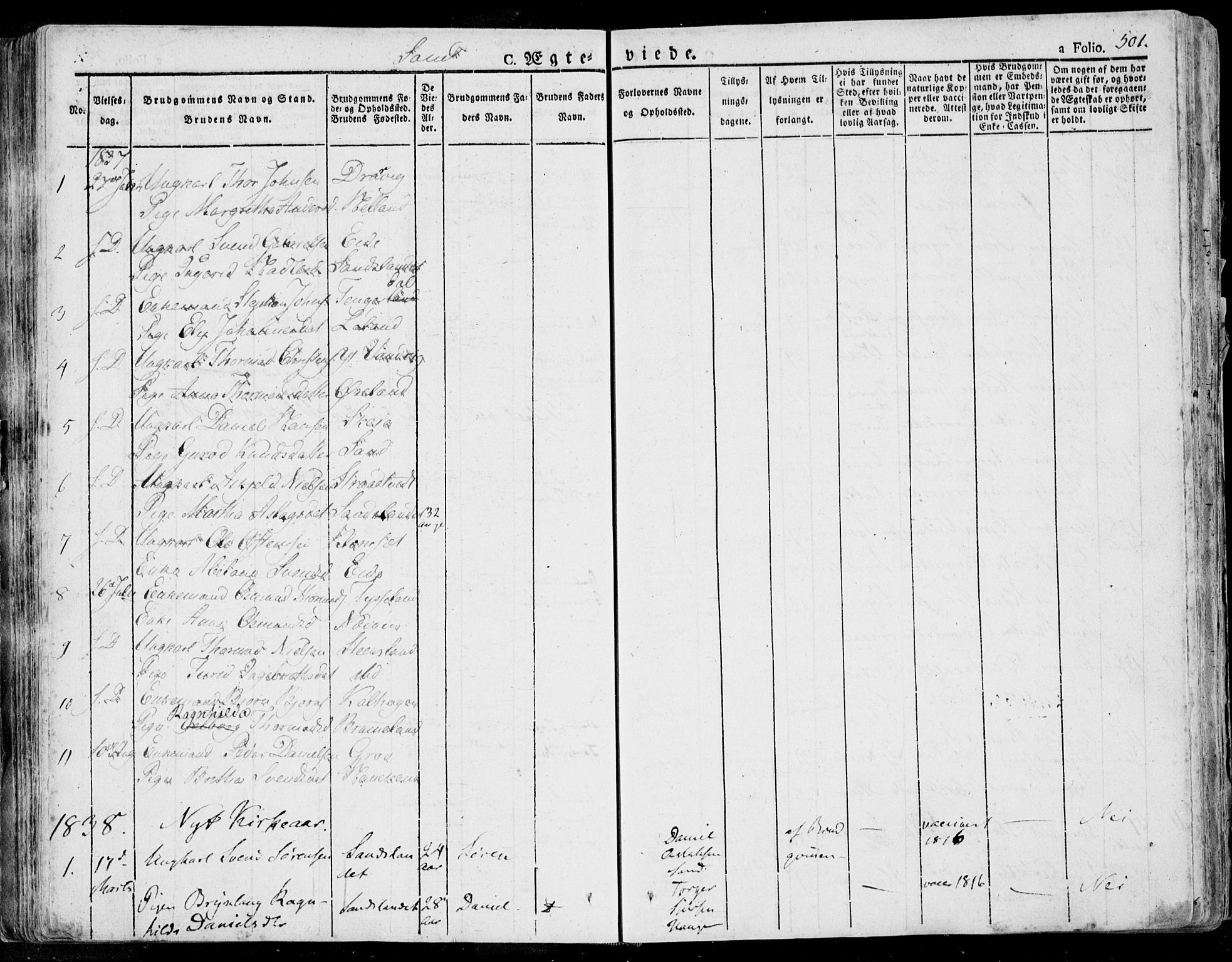 Jelsa sokneprestkontor, SAST/A-101842/01/IV: Parish register (official) no. A 6.2, 1828-1853, p. 501