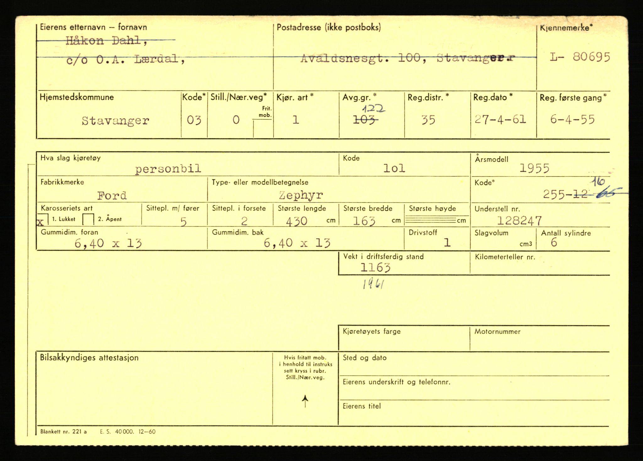 Stavanger trafikkstasjon, AV/SAST-A-101942/0/F/L0071: L-80500 - L-82199, 1930-1971, p. 313