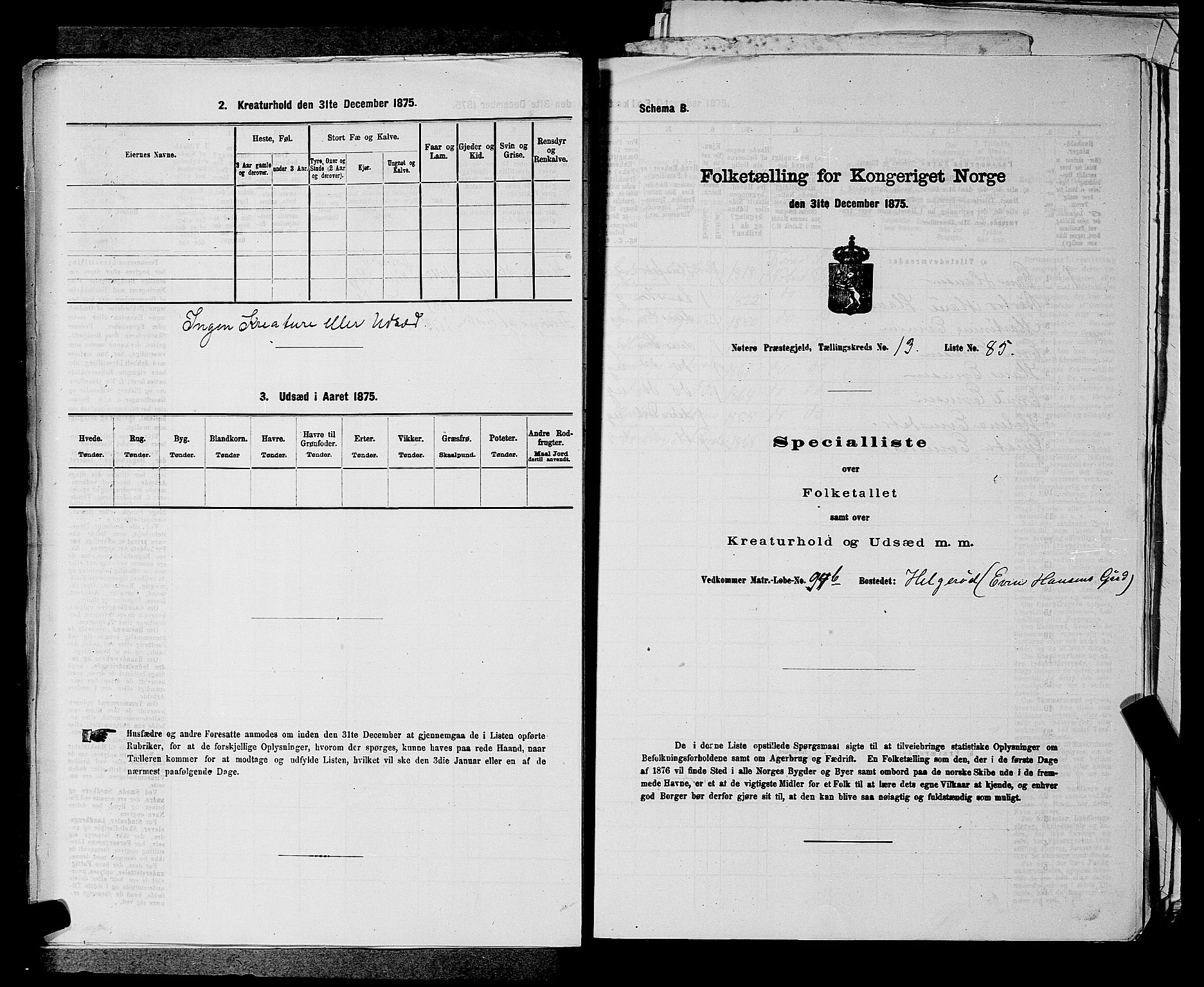 SAKO, 1875 census for 0722P Nøtterøy, 1875, p. 3024