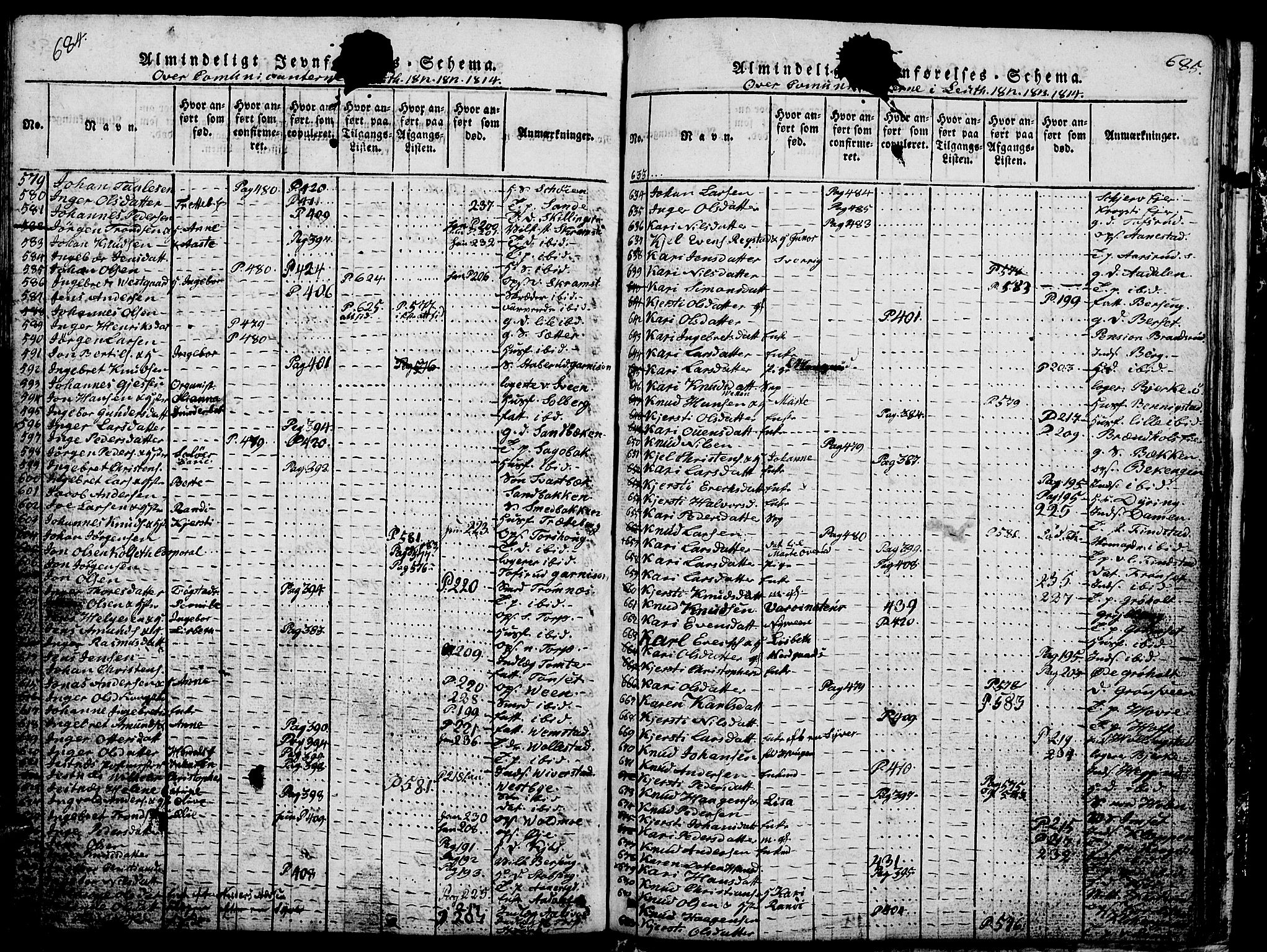 Løten prestekontor, AV/SAH-PREST-022/L/La/L0001: Parish register (copy) no. 1, 1812-1832, p. 684-685