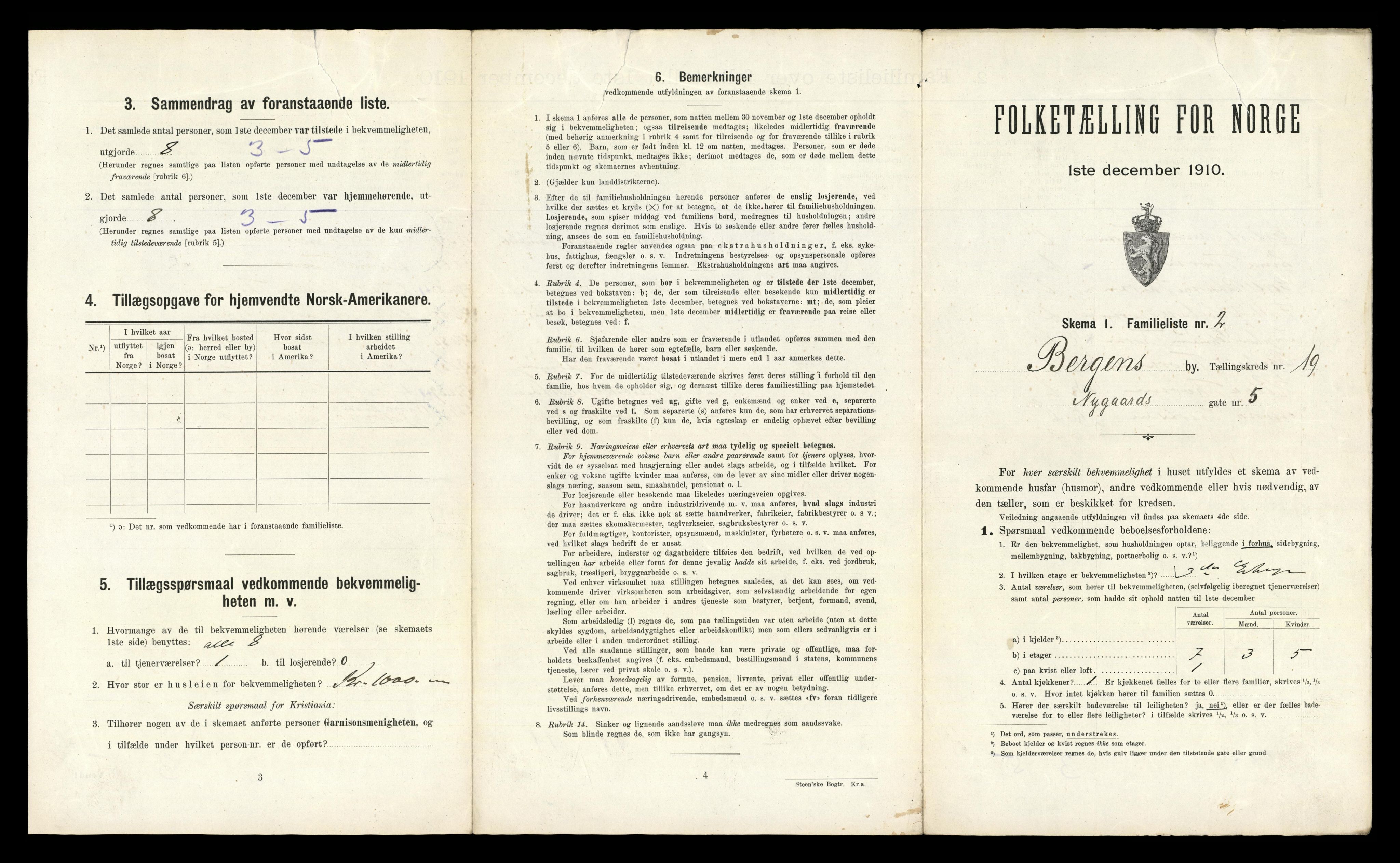 RA, 1910 census for Bergen, 1910, p. 6075