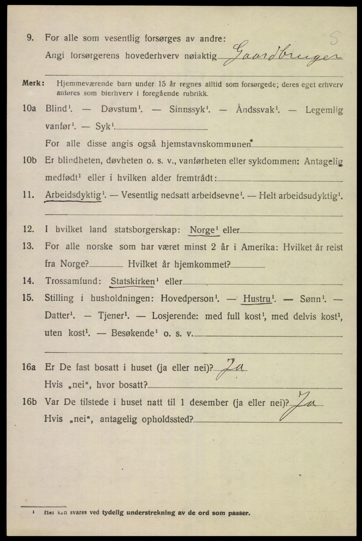 SAK, 1920 census for Kvås, 1920, p. 1299
