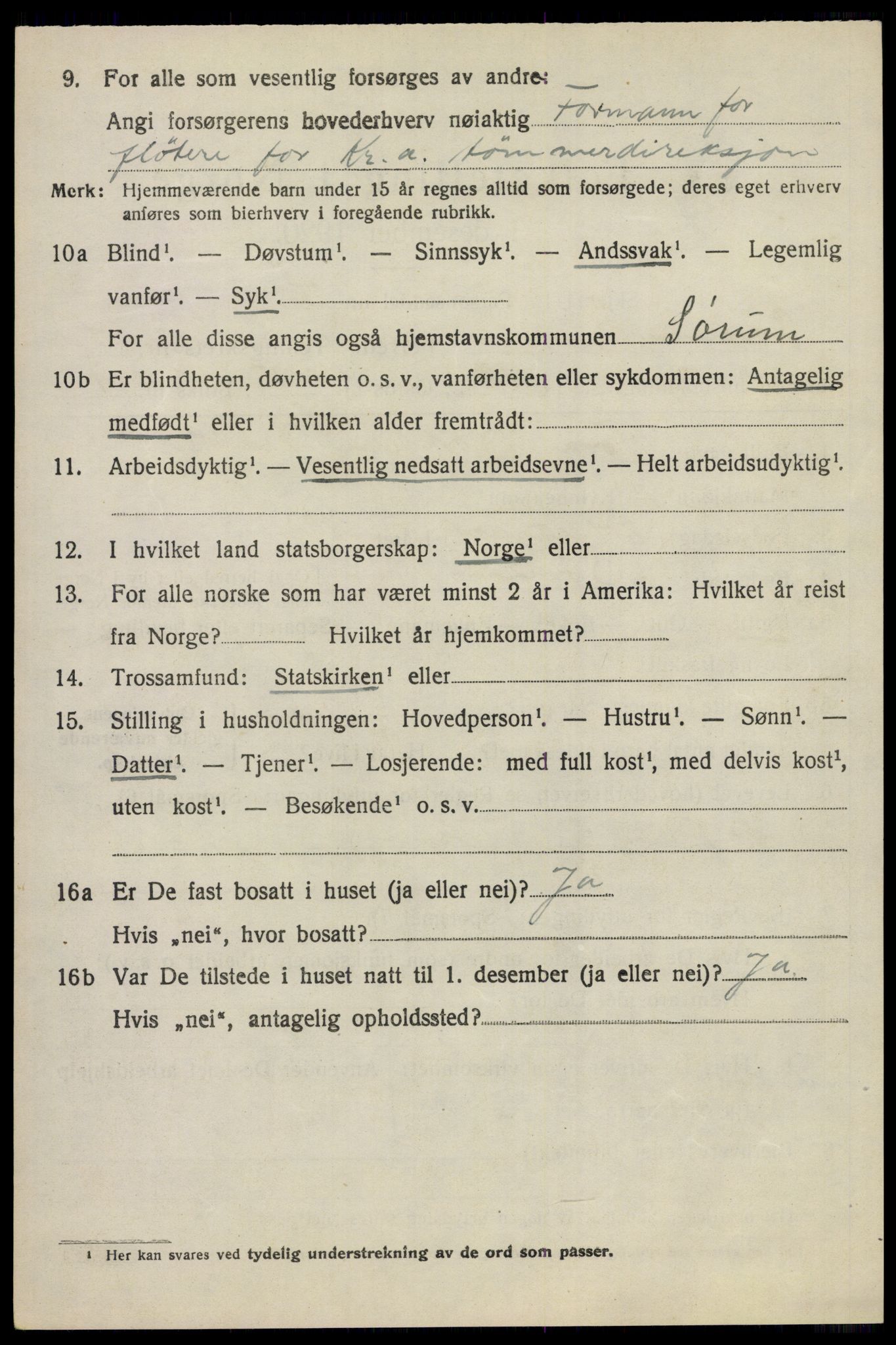 SAO, 1920 census for Sørum, 1920, p. 3628