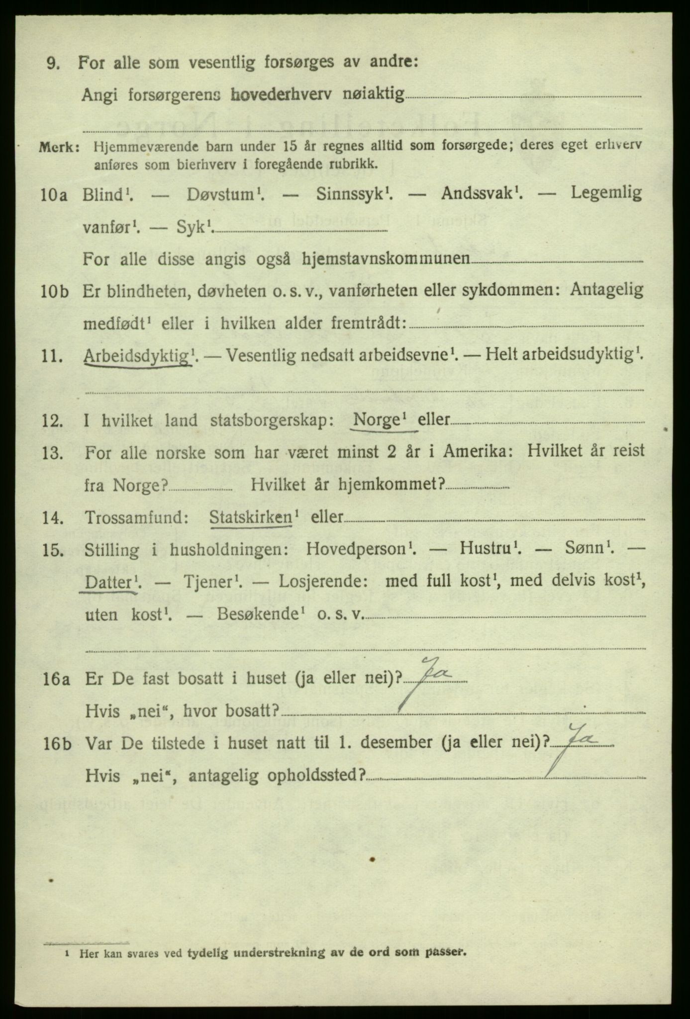 SAB, 1920 census for Førde, 1920, p. 1407