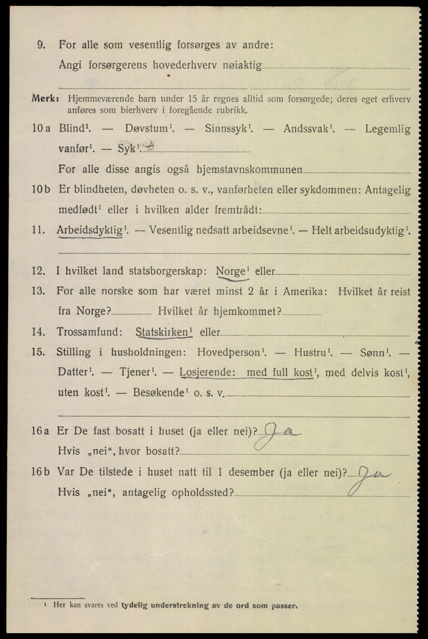 SAK, 1920 census for Flekkefjord, 1920, p. 3207