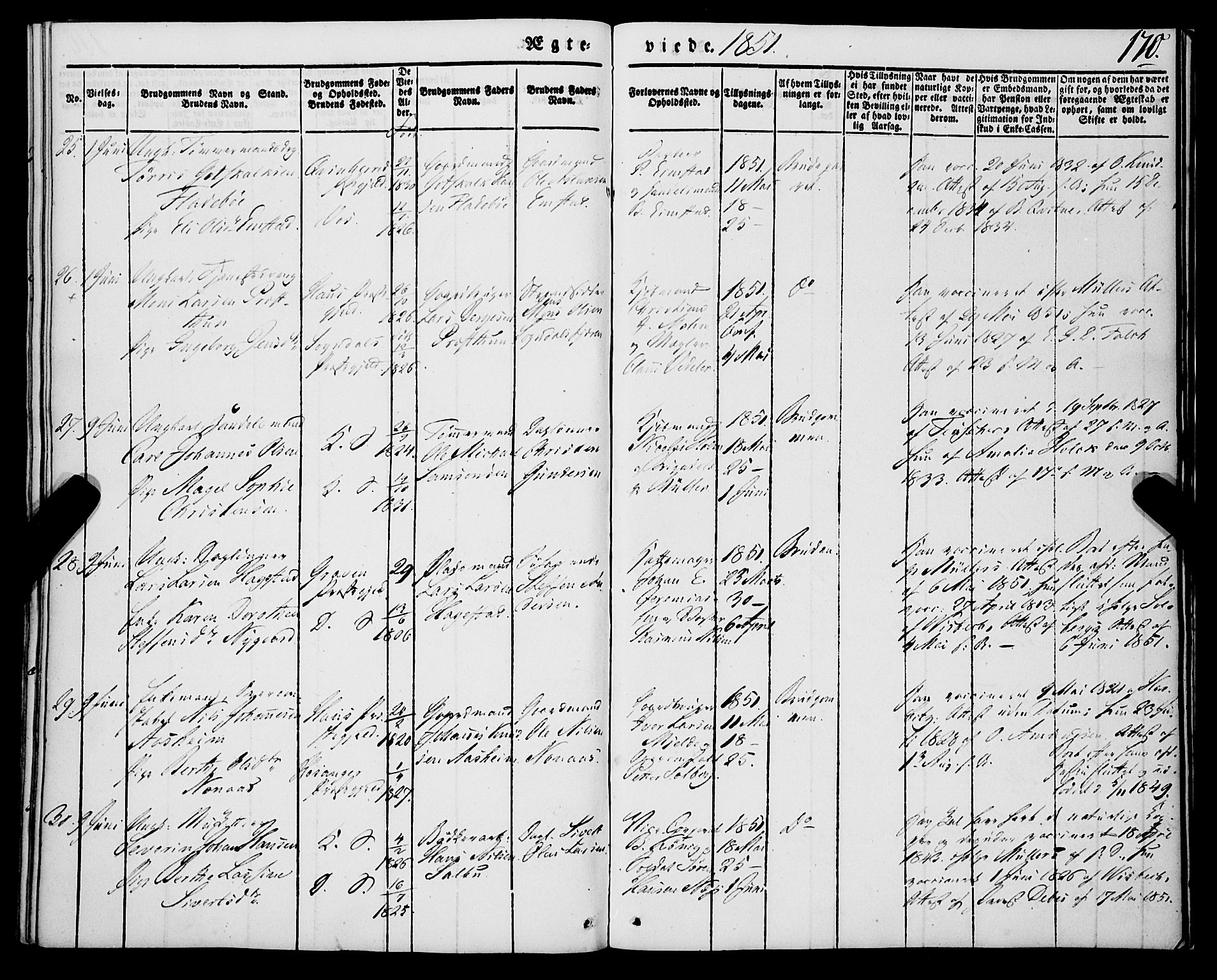 Korskirken sokneprestembete, AV/SAB-A-76101/H/Haa/L0034: Parish register (official) no. D 1, 1832-1852, p. 170