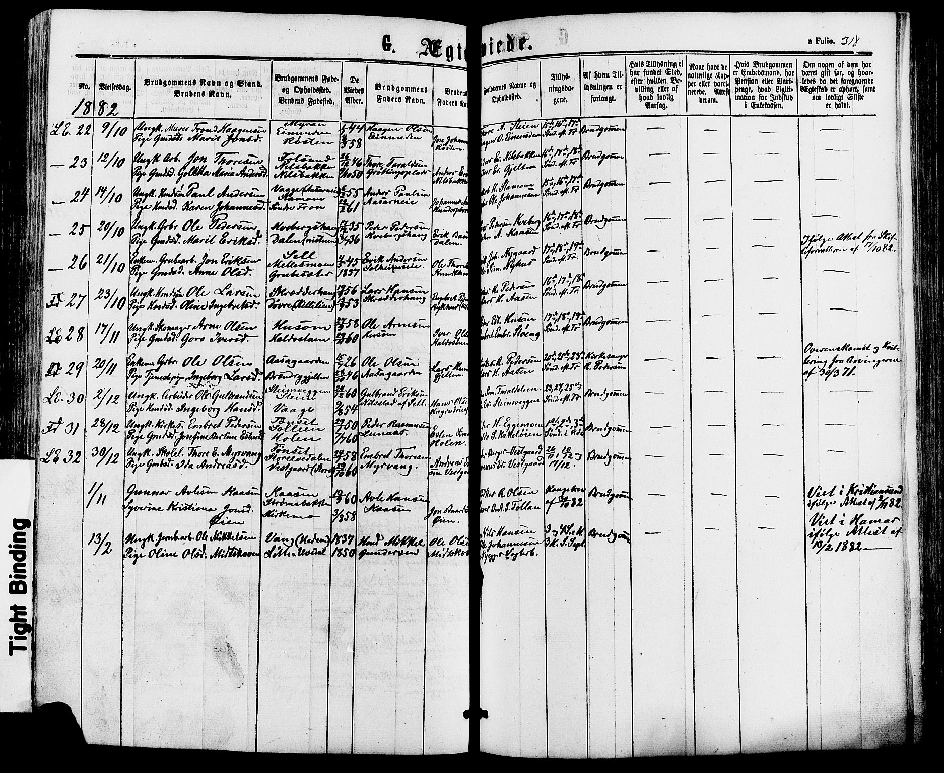 Alvdal prestekontor, AV/SAH-PREST-060/H/Ha/Haa/L0001: Parish register (official) no. 1, 1863-1882, p. 318