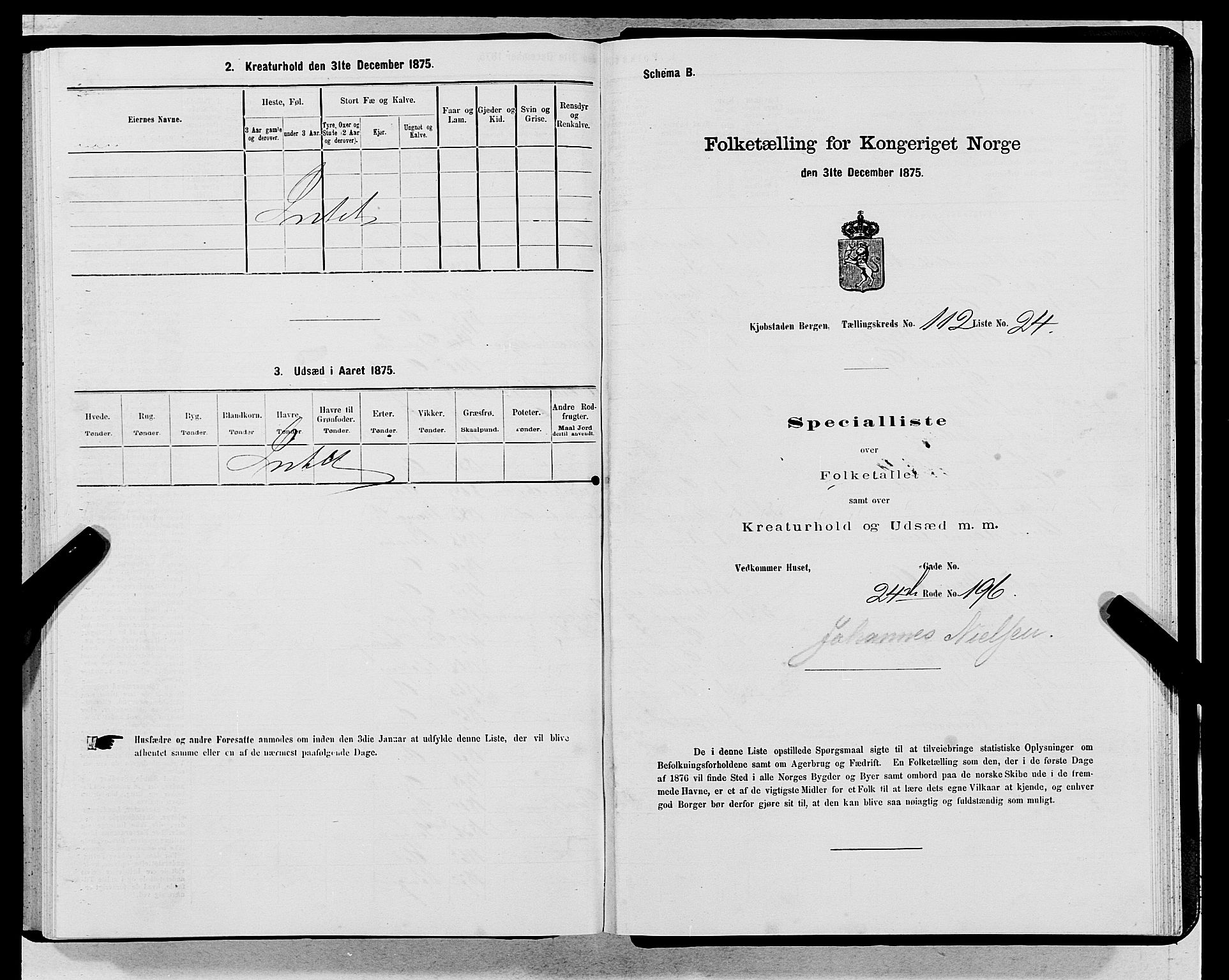 SAB, 1875 census for 1301 Bergen, 1875, p. 6125