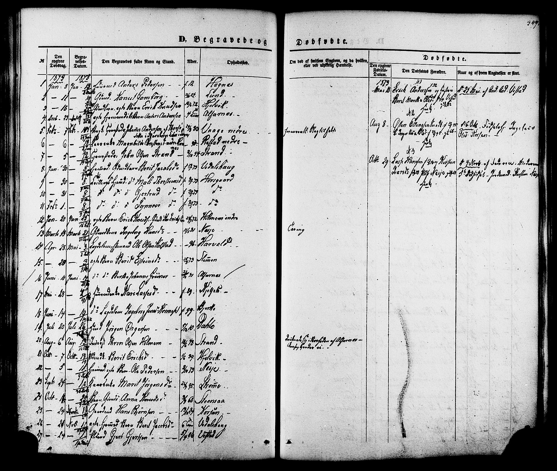 Ministerialprotokoller, klokkerbøker og fødselsregistre - Møre og Romsdal, SAT/A-1454/547/L0603: Parish register (official) no. 547A05, 1846-1877, p. 349