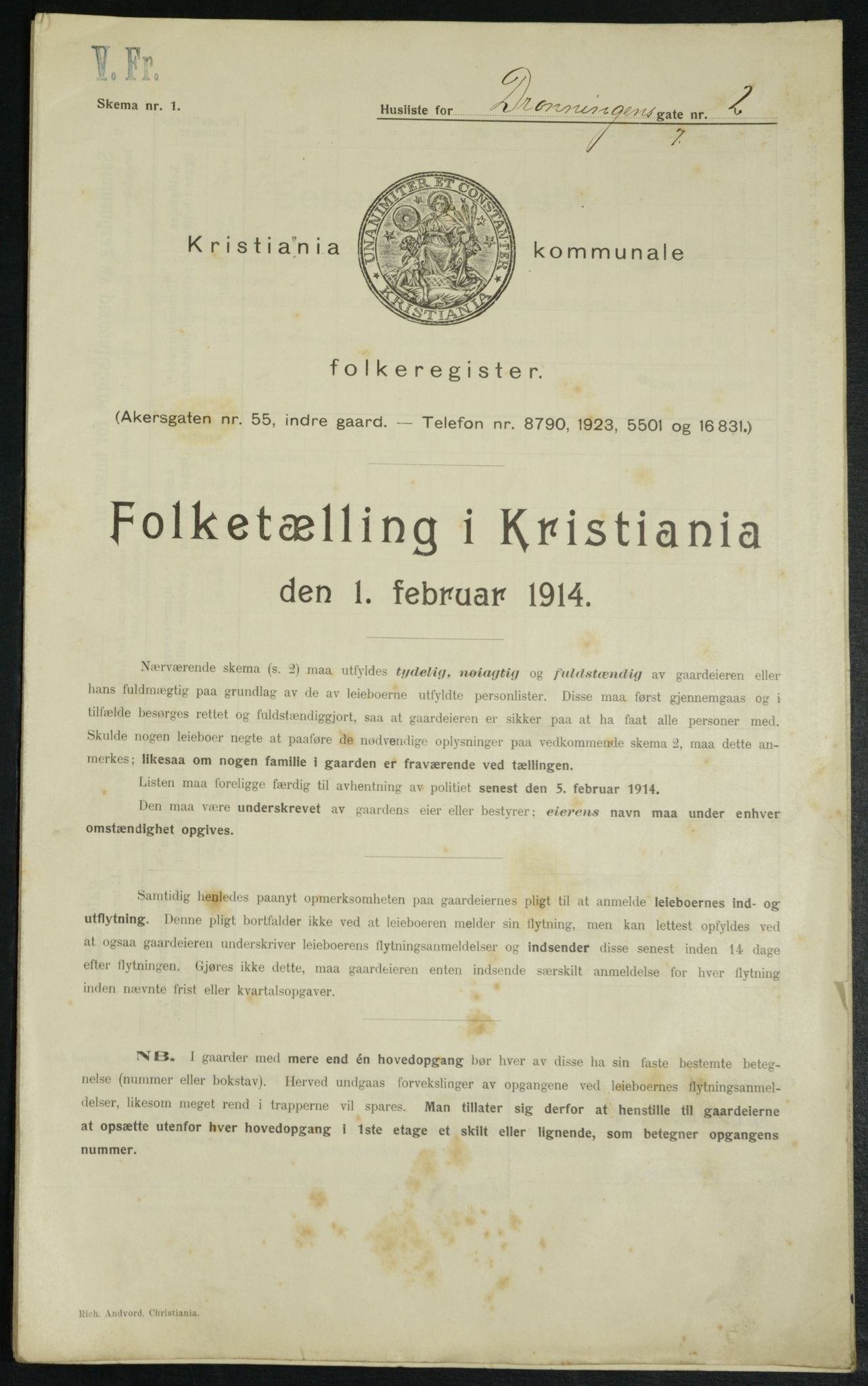 OBA, Municipal Census 1914 for Kristiania, 1914, p. 17389